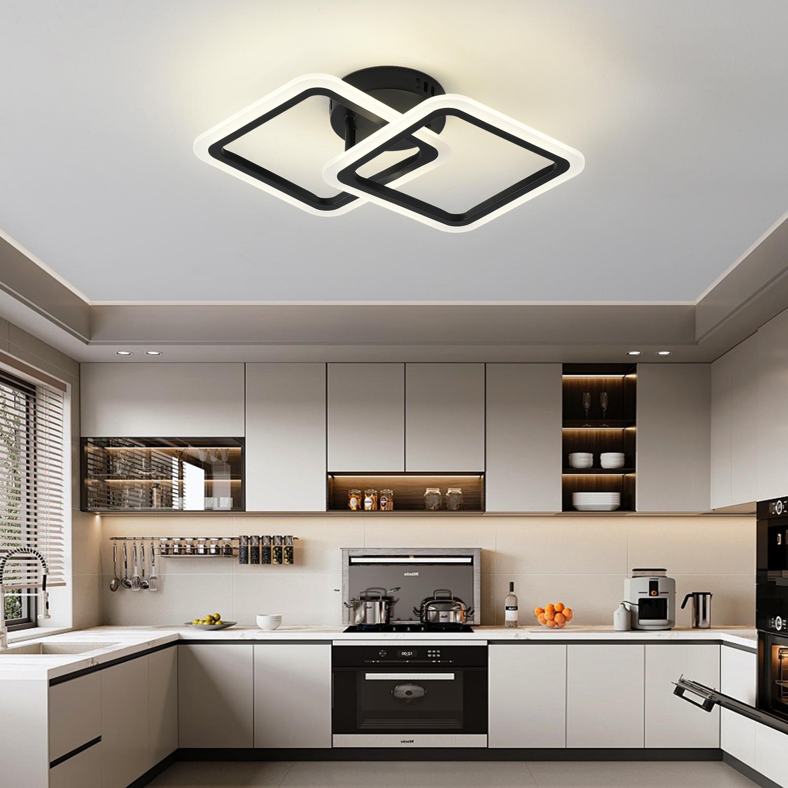 Lustra LED 1+1 Square Design Black Echivalent 300W Telecomanda