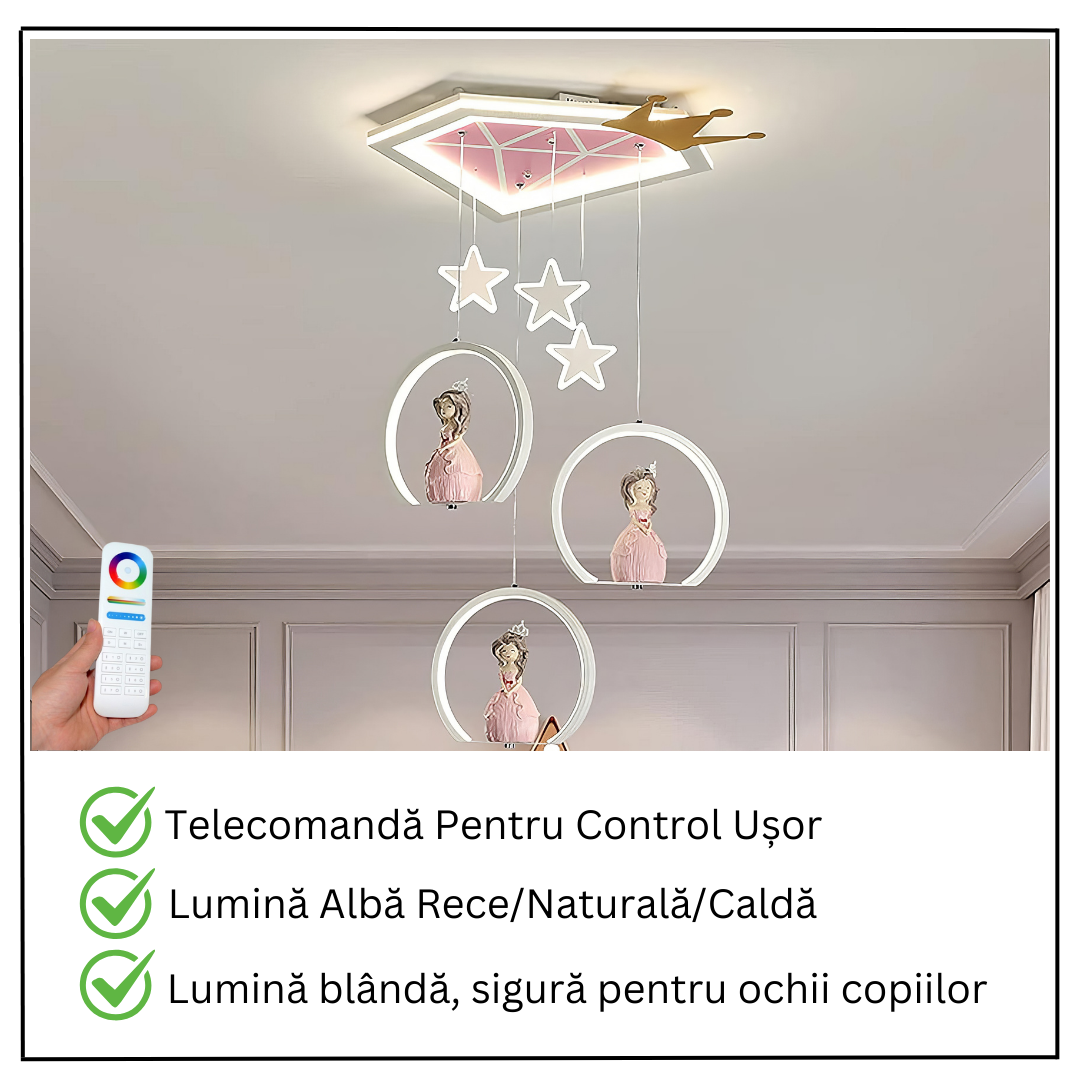 Lustra LED 170W Galaxy Princess Telecomanda Echivalent 600W