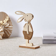 Set 12 Statuete Decorative Balmaha Bunny Wood & Jute