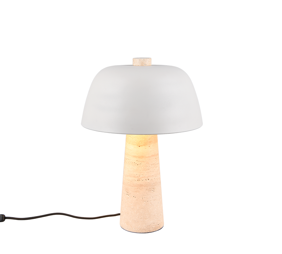 Veioza Premium Timba White & Beige 41CM | 2xE27