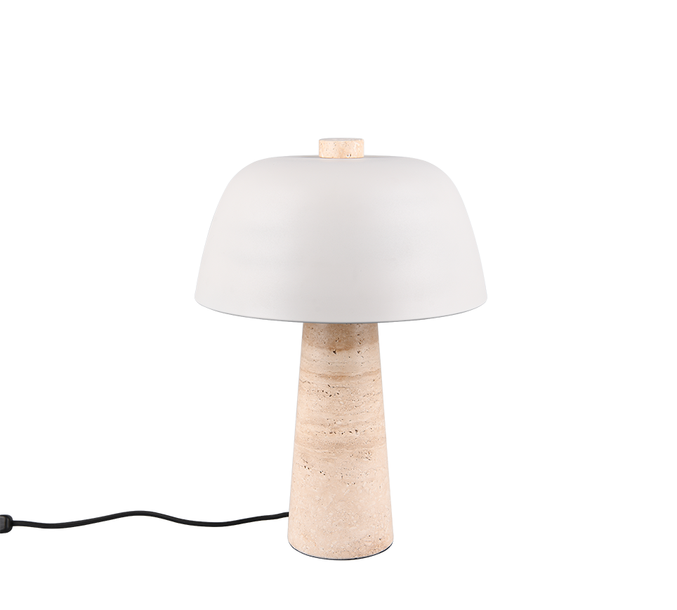 Veioza Premium Timba White & Beige 41CM | 2xE27