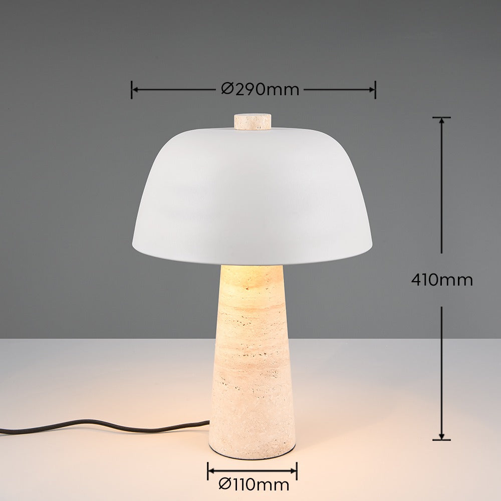 Veioza Premium Timba White & Beige 41CM | 2xE27