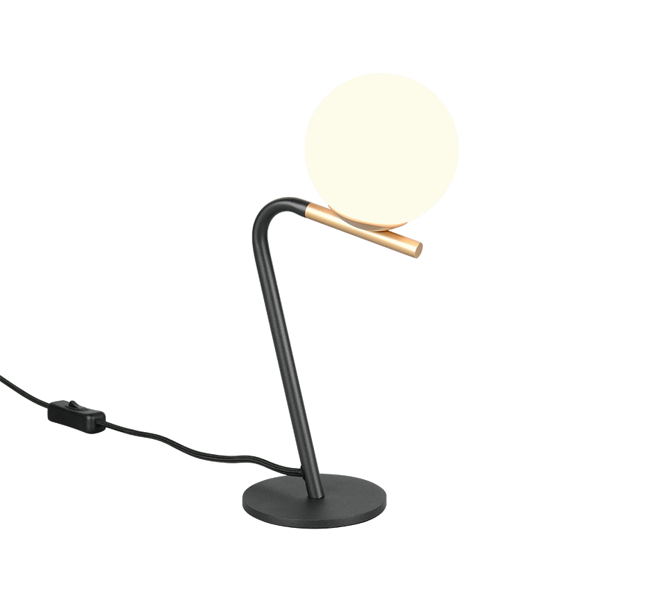 Veioza Premium Flaming Black & Gold 31CM | 1xG9