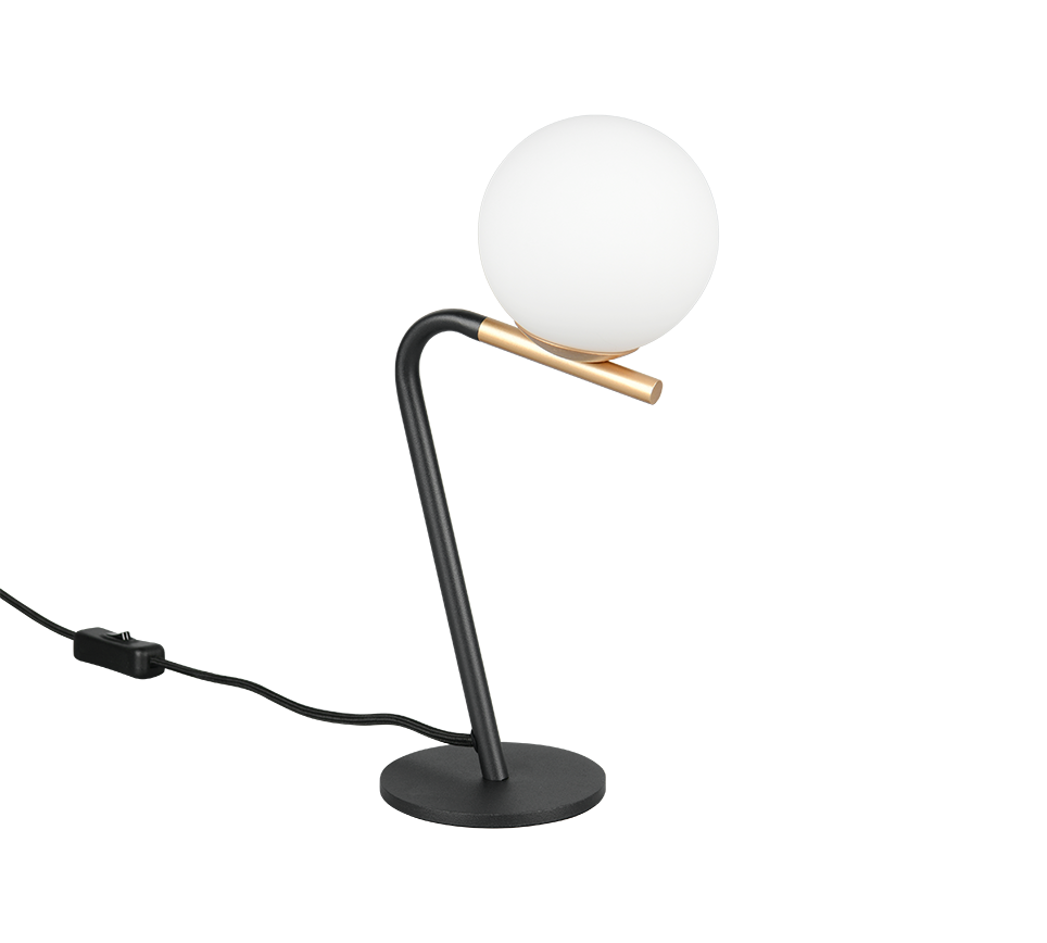 Veioza Premium Flaming Black & Gold 31CM | 1xG9