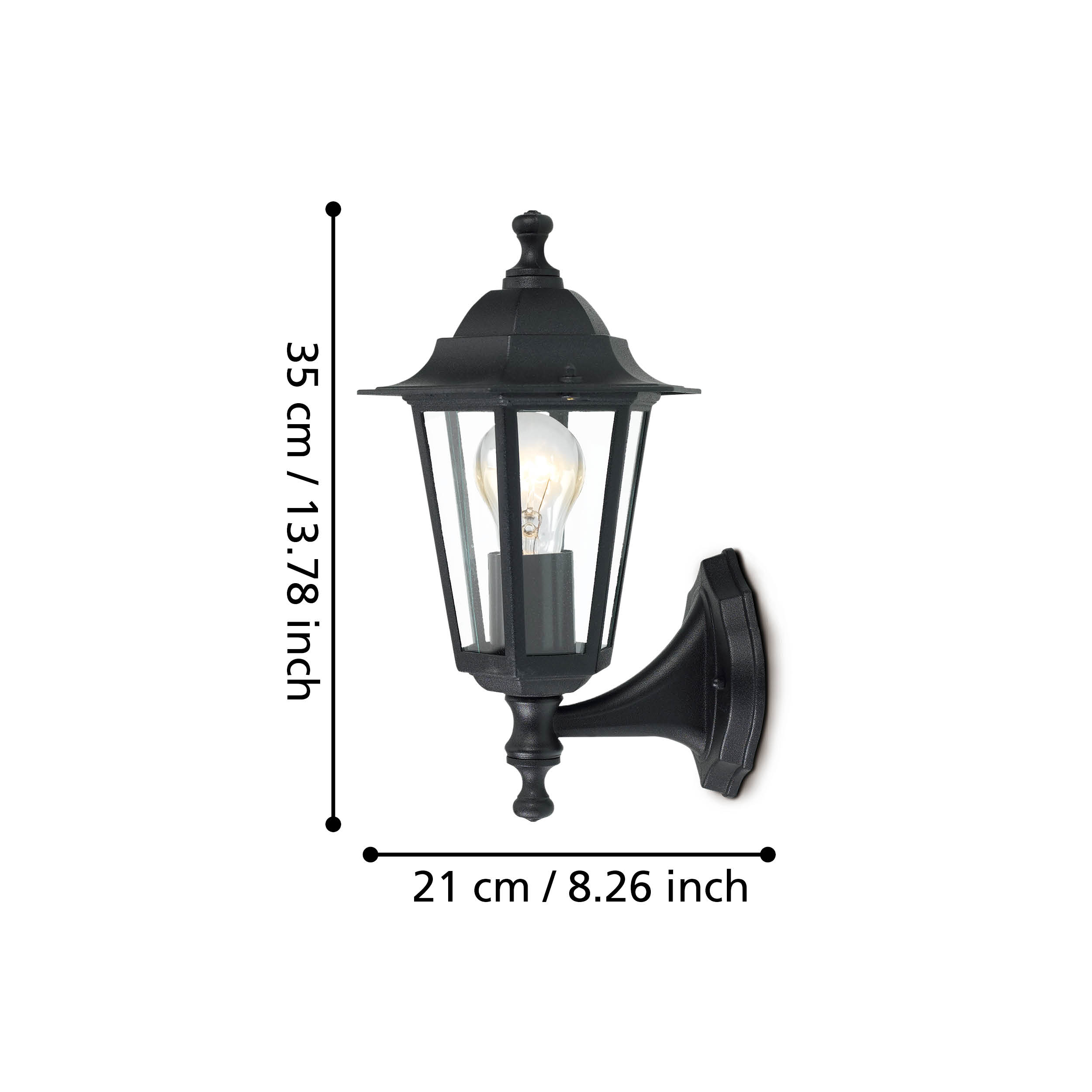 Aplica Exterior Tip Felinar Lanterna 4 Black IP44 Eglo 1xE27 Resigilat R2
