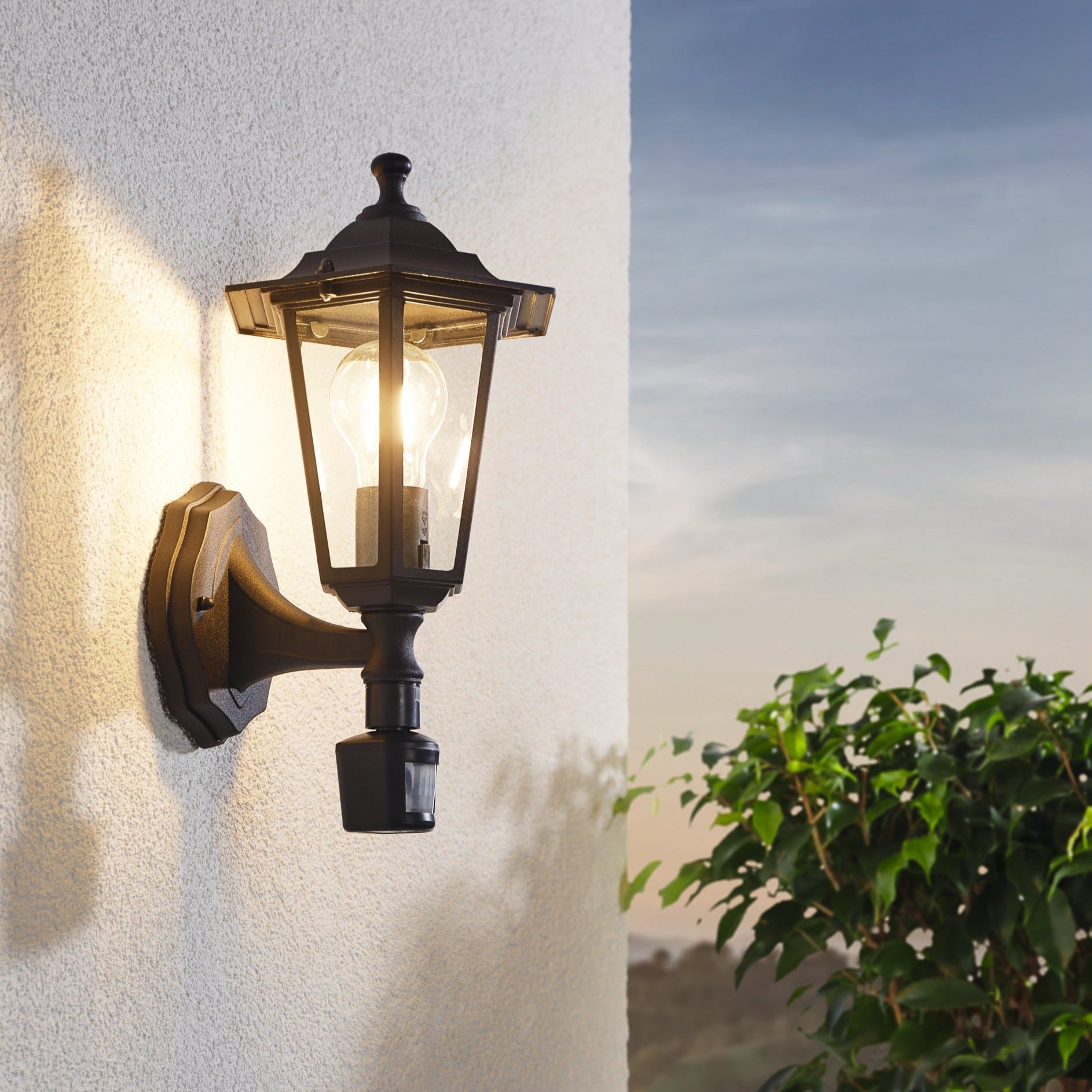 Aplica Exterior Tip Felinar cu Senzor LATERNA 4 Black 36CM