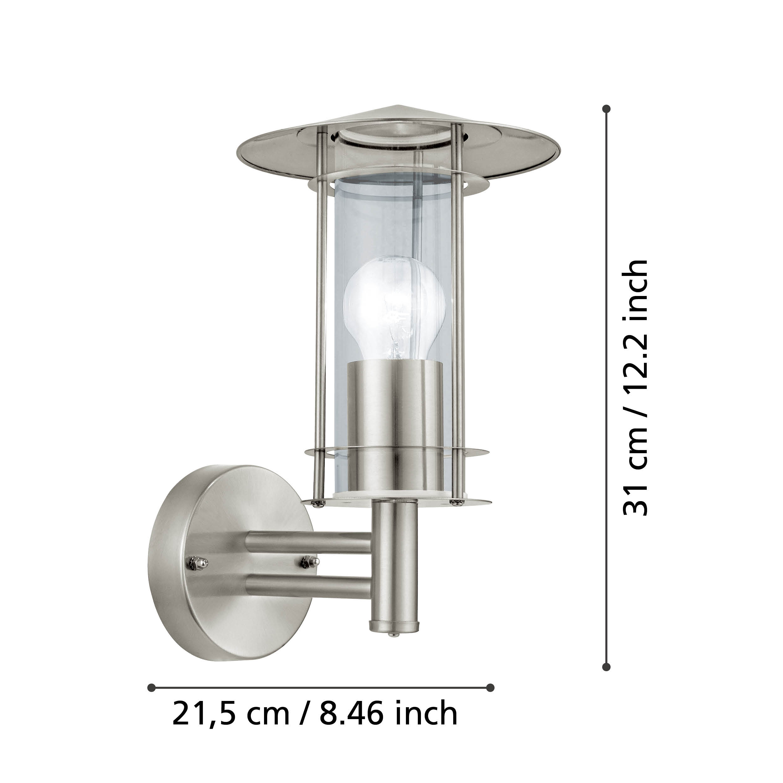 Aplica Exterior Lisio Silver IP44 Eglo 1xE27