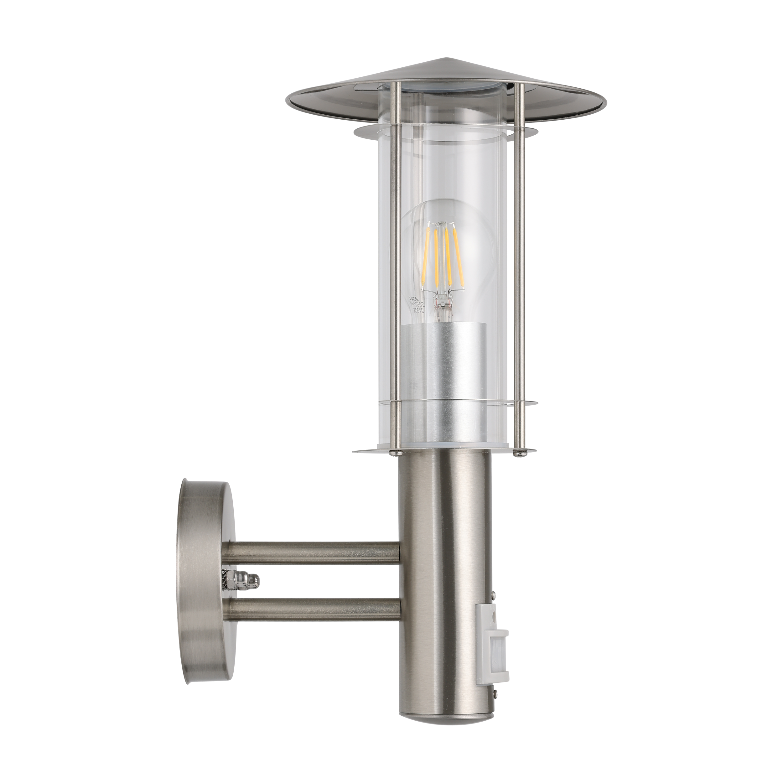 Aplica Exterior Lisio Silver cu Senzor Miscare IP44 Eglo 1xE27 Resigilat R2