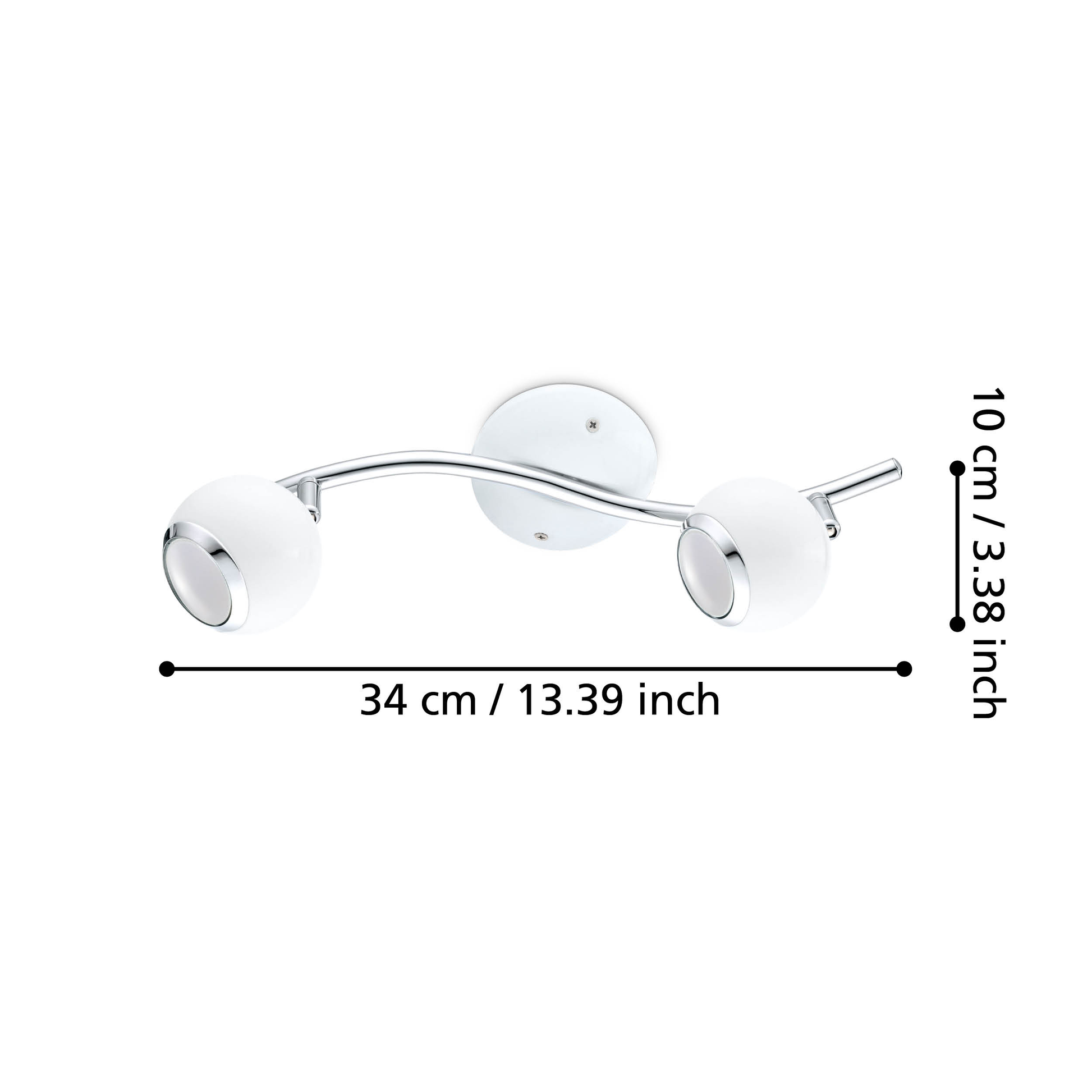 Lustra BIMEDA cu 2 Spoturi White & Silver 36CM