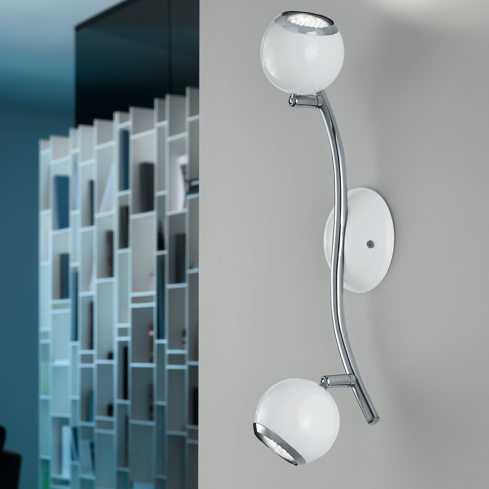 Lustra BIMEDA cu 2 Spoturi White & Silver 36CM