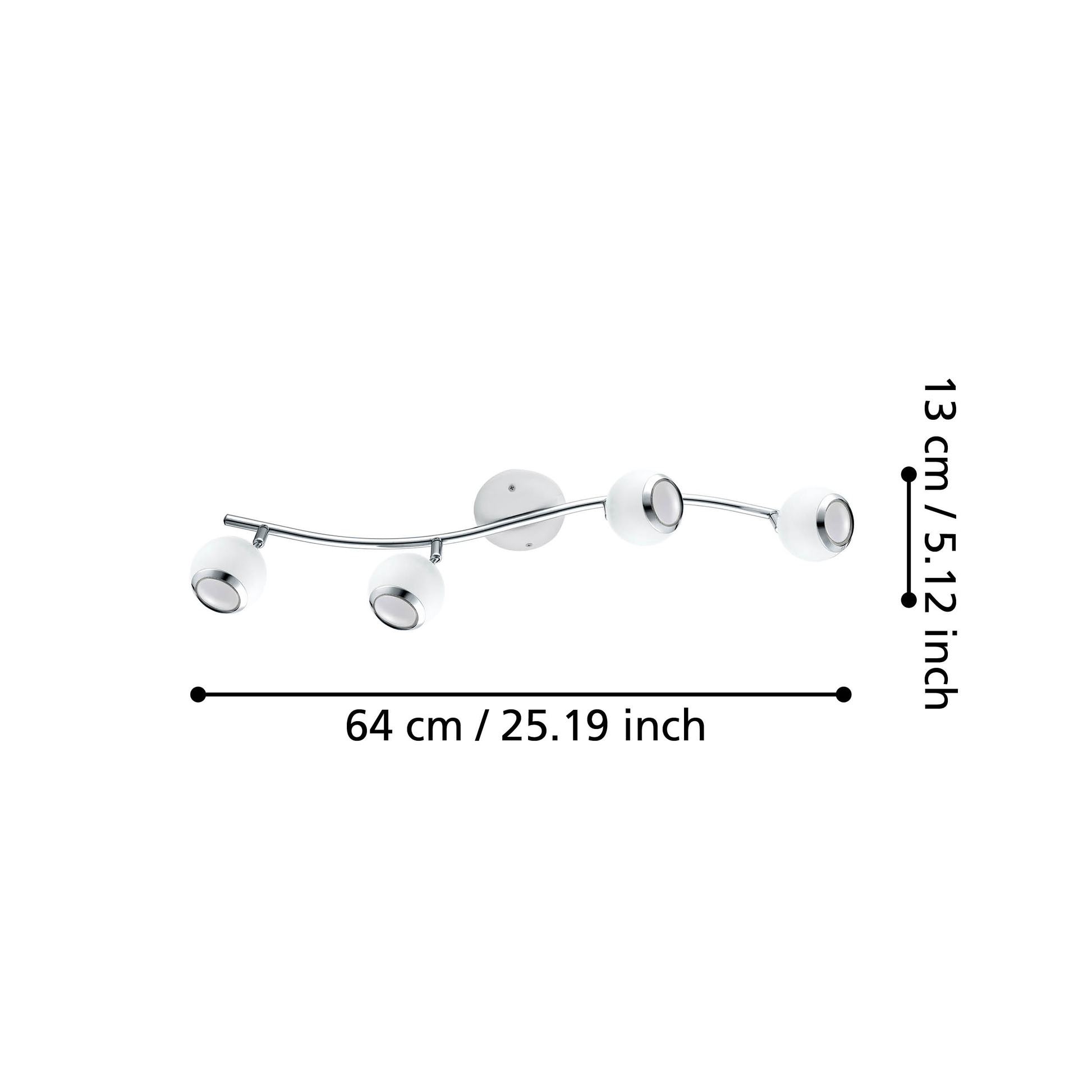 Lustra BIMEDA cu 4 Spoturi White & Silver 64CM