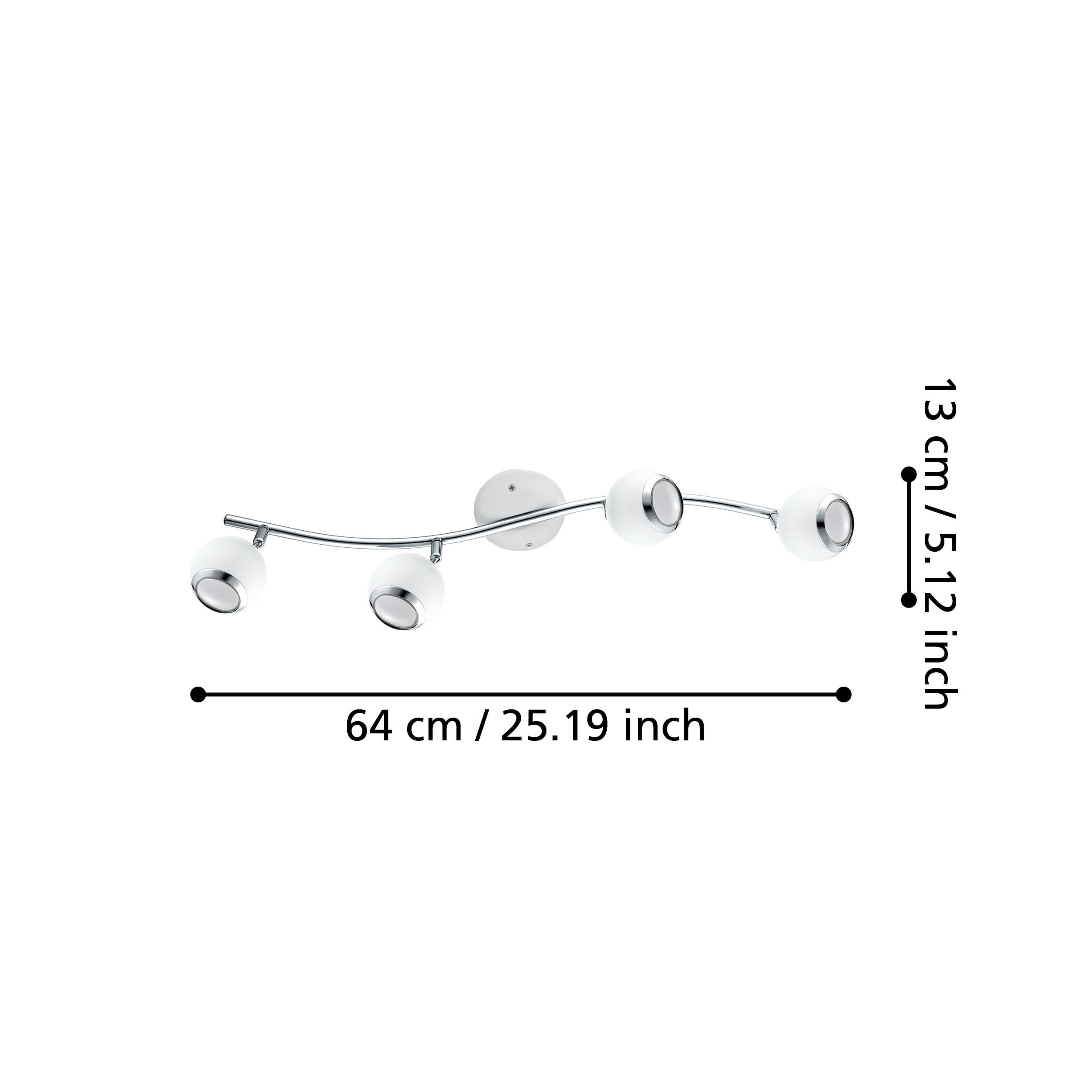 Lustra BIMEDA cu 4 Spoturi White & Silver 64CM