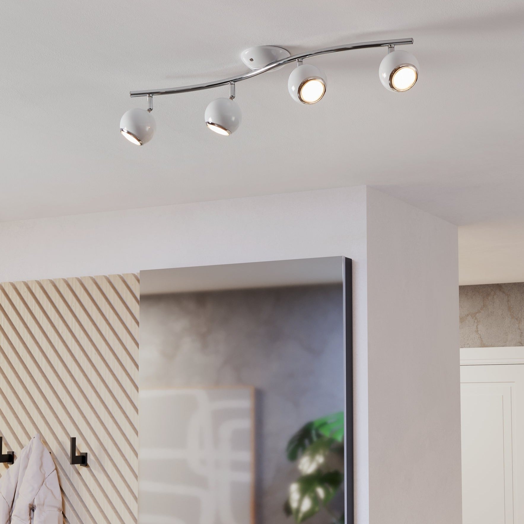 Lustra BIMEDA cu 4 Spoturi White & Silver 64CM