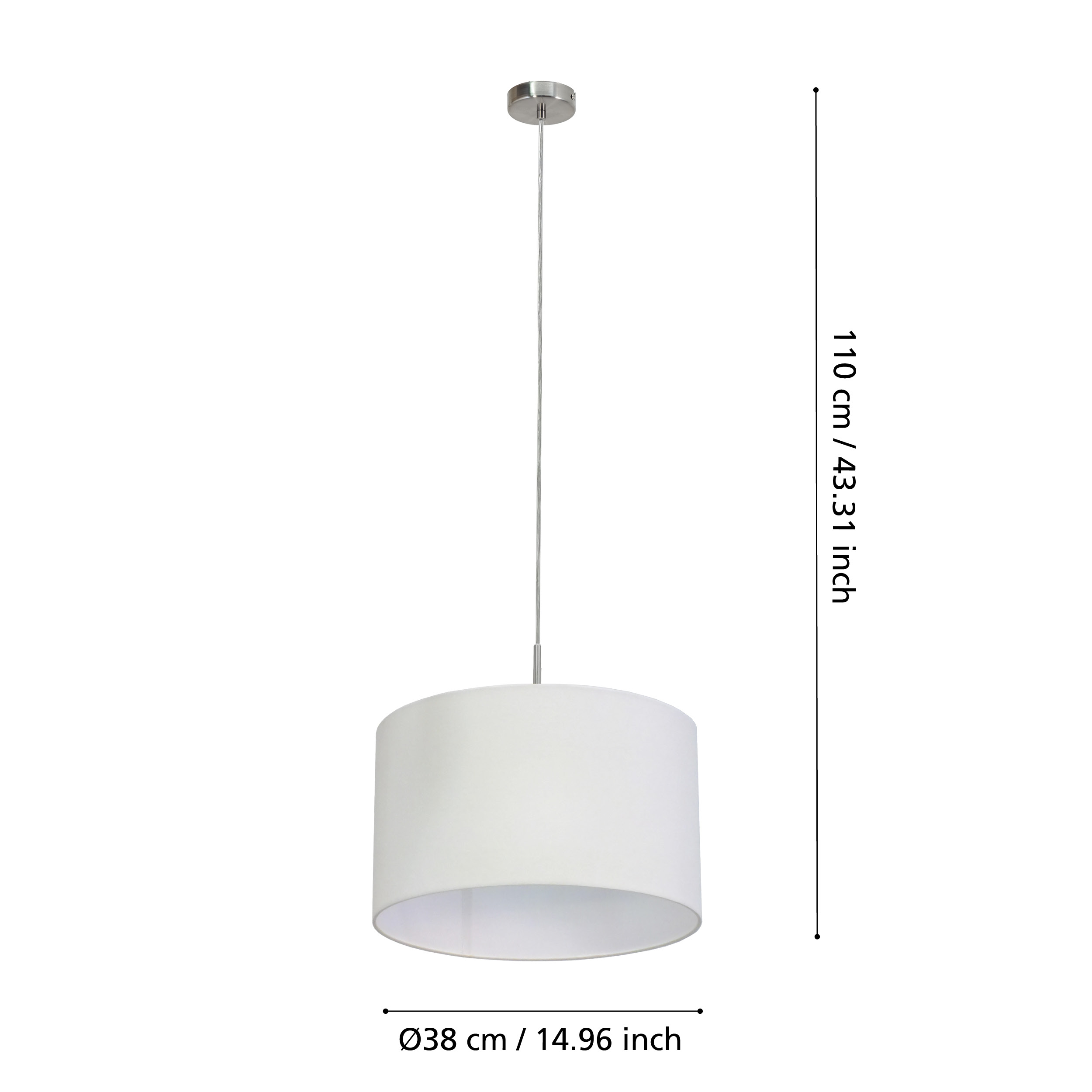 Pendul Pasteri White & Silver 1xE27 Eglo Ø38CM