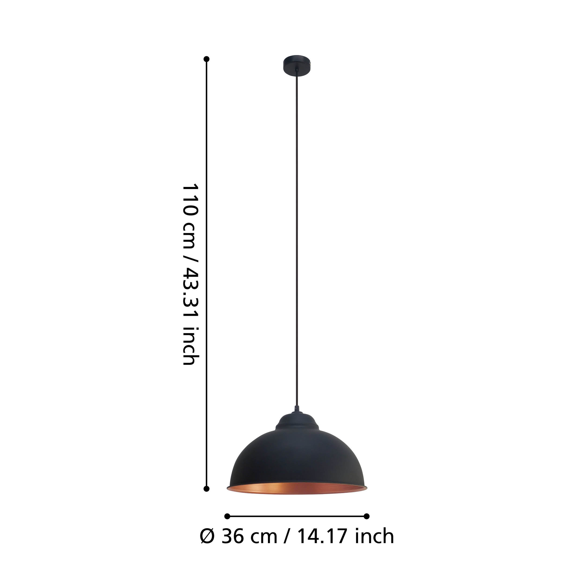 Pendul TRURO 2 Black & Gold 110CM Eglo