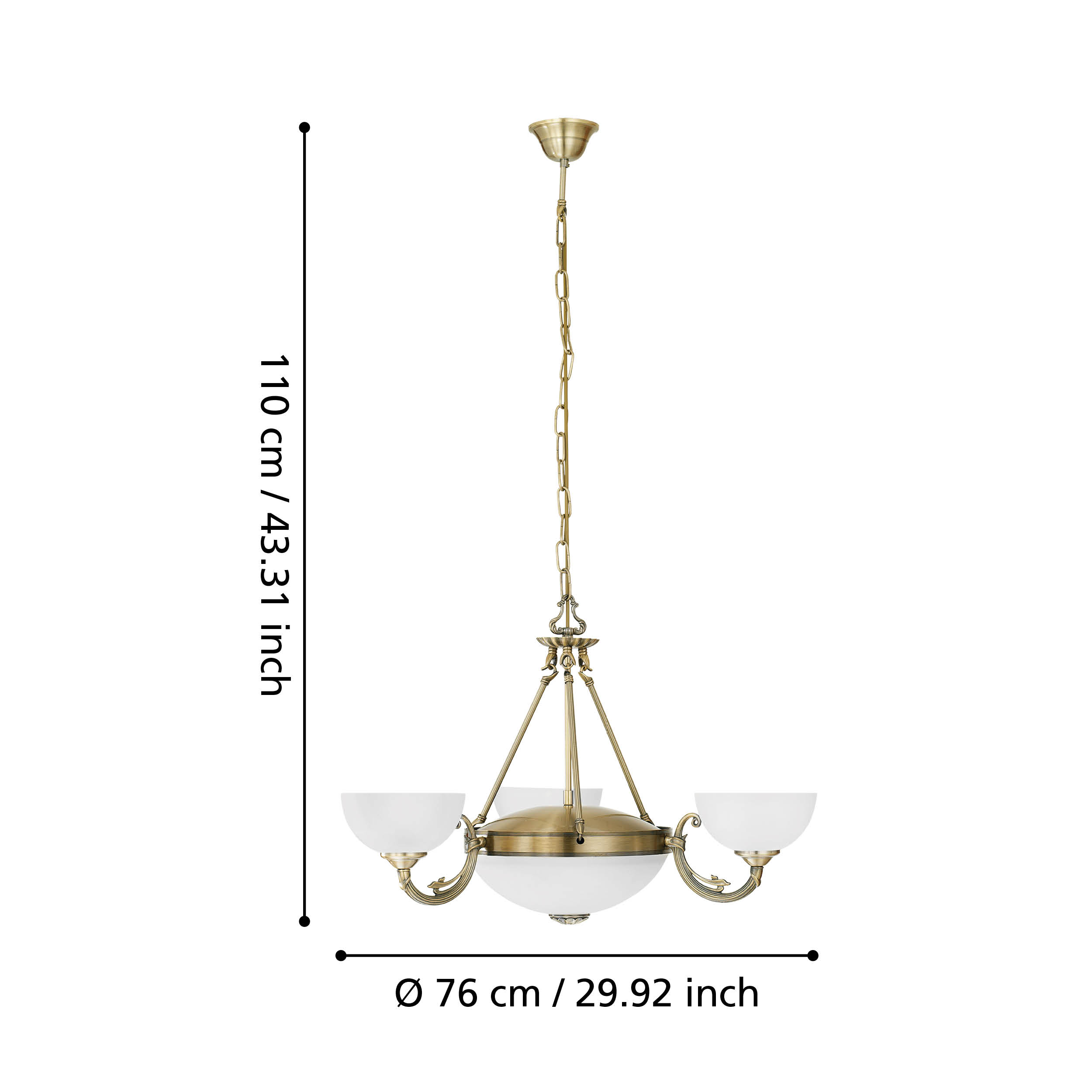 Lustra Vintage Maxi SAVOY Bronze 110x74CM