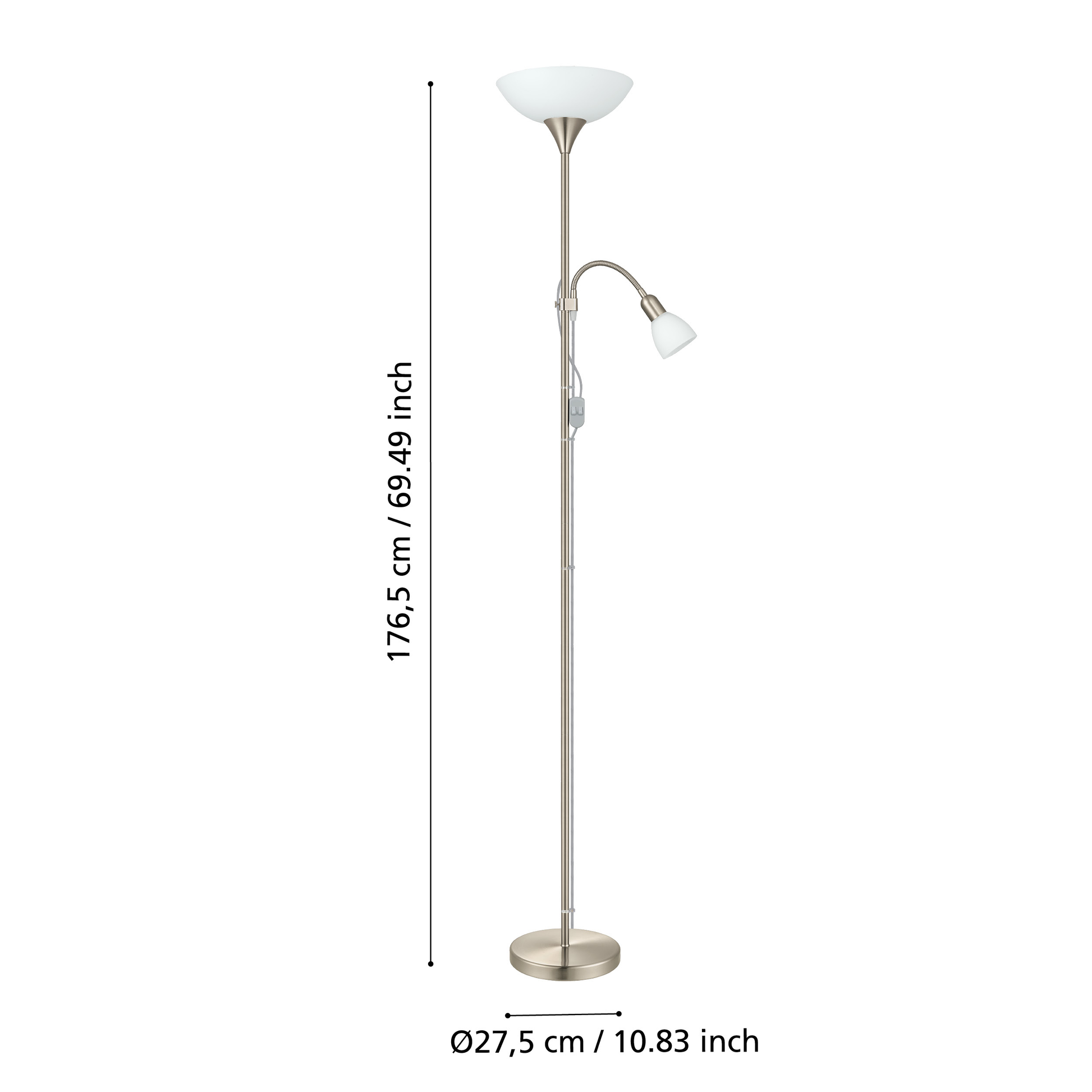 Lampadar UP 2 Silver 176.5CM Eglo