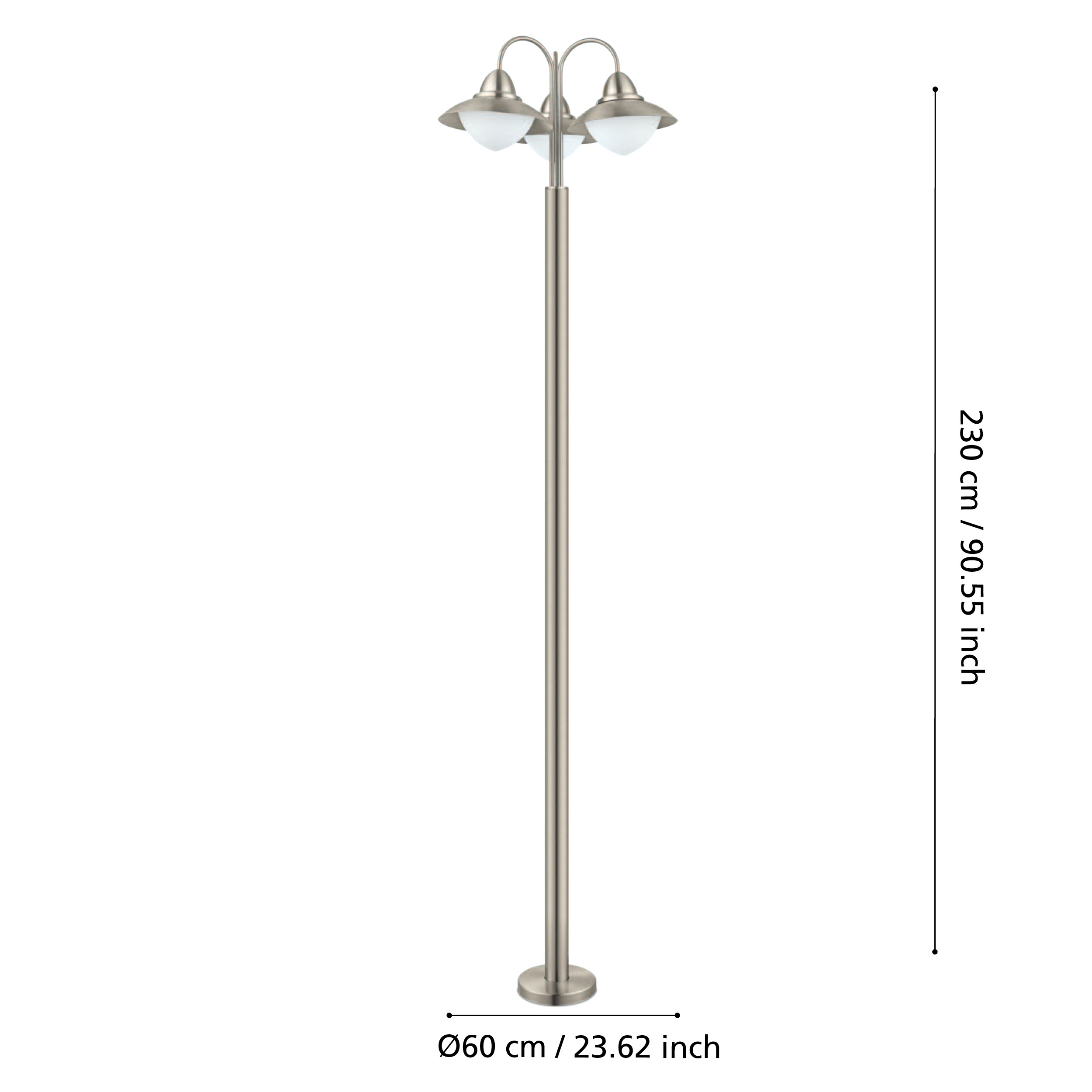 Stalp De Gradina SIDNEY Silver 3xE27 Eglo 220CM