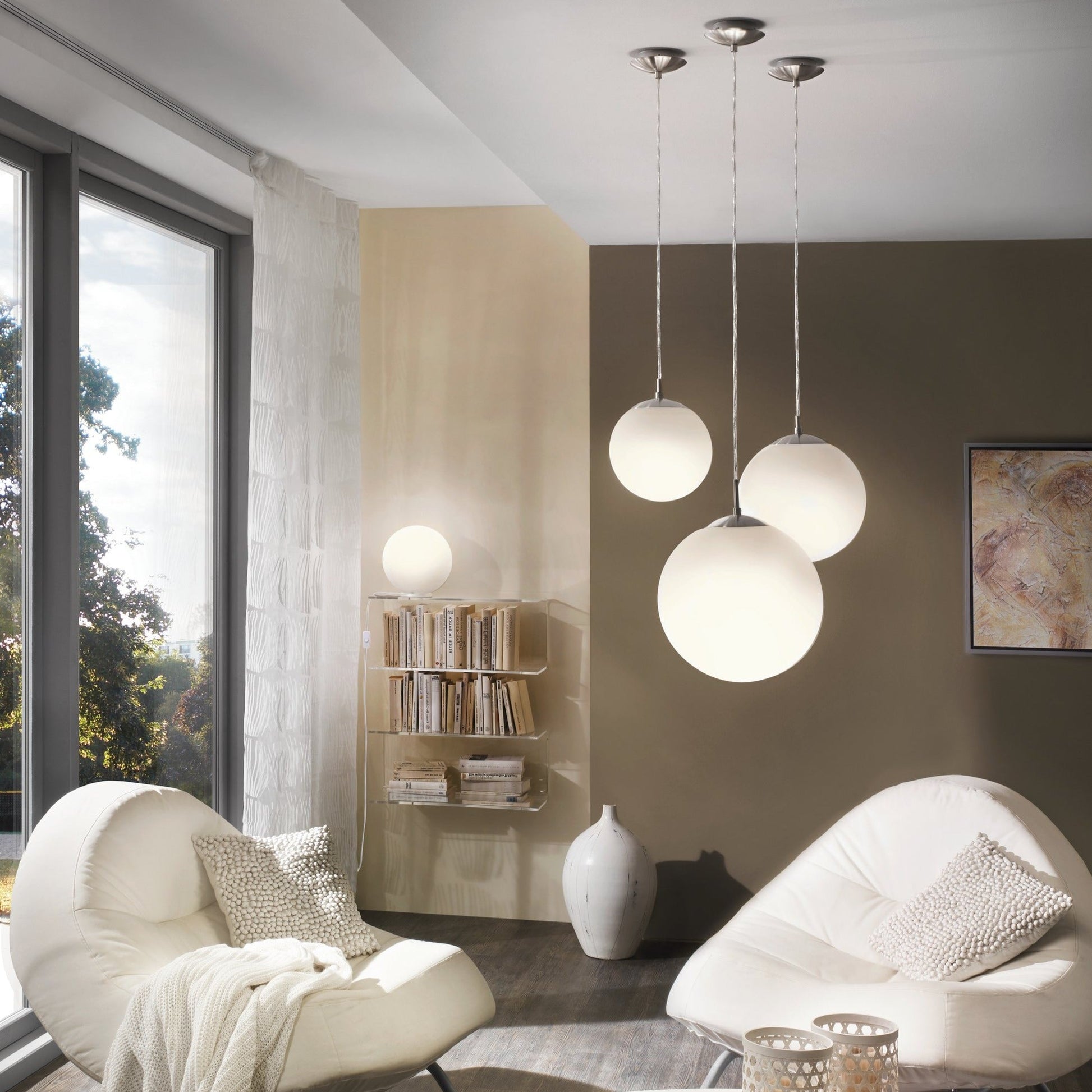 Pendul RONDO White & Silver 110x20CM