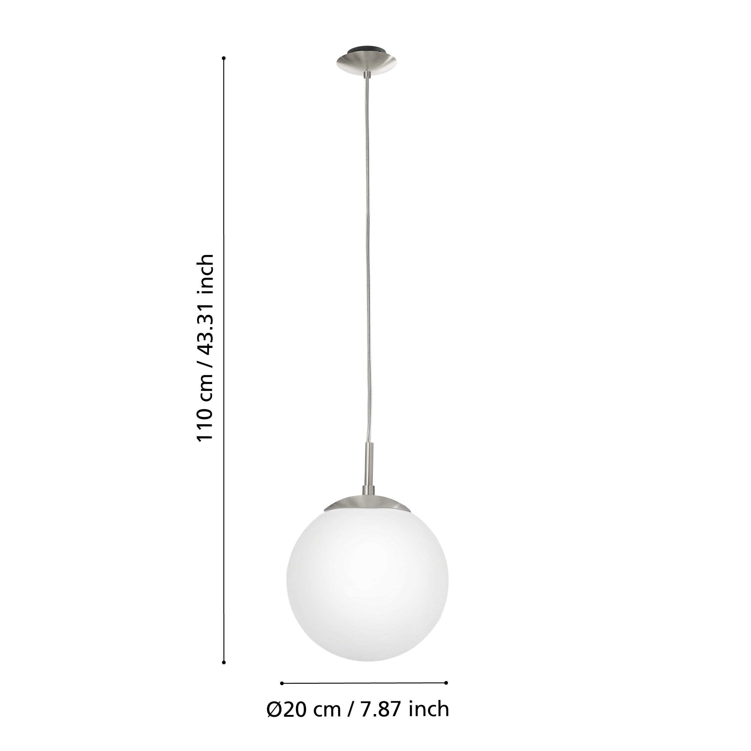 Pendul RONDO White & Silver 20CM