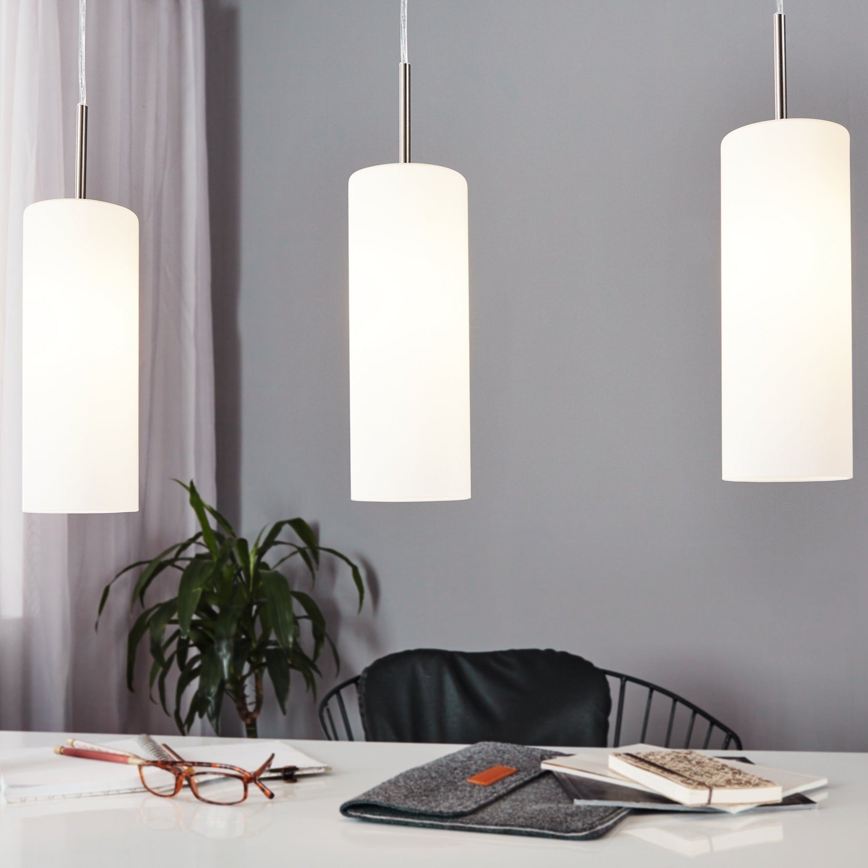 Lustra Suspendata TROY 3 Silver 110CM