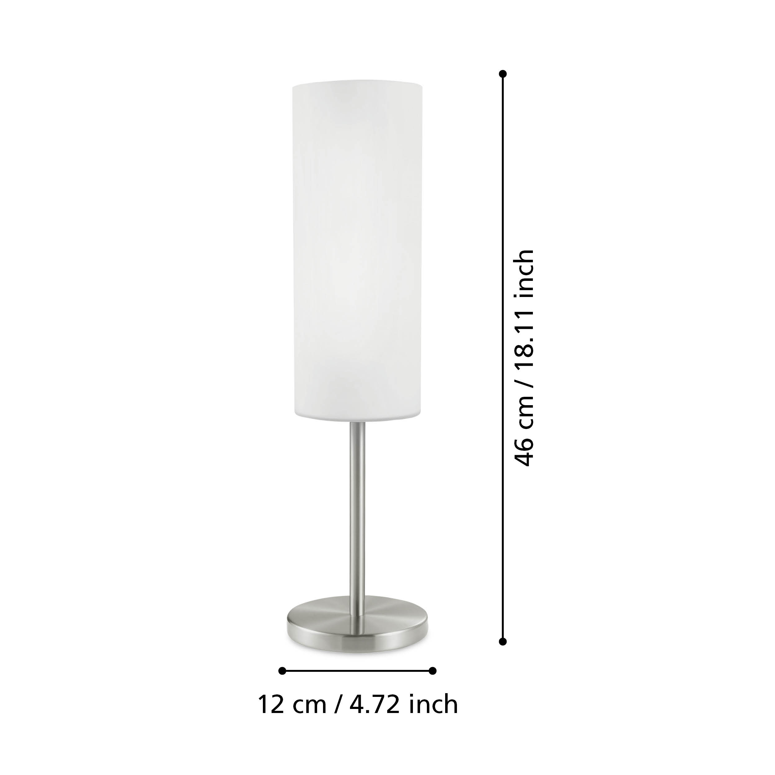 Veioza Decorativa Troy 3 Silver & White 46CM Eglo Resigilat R2