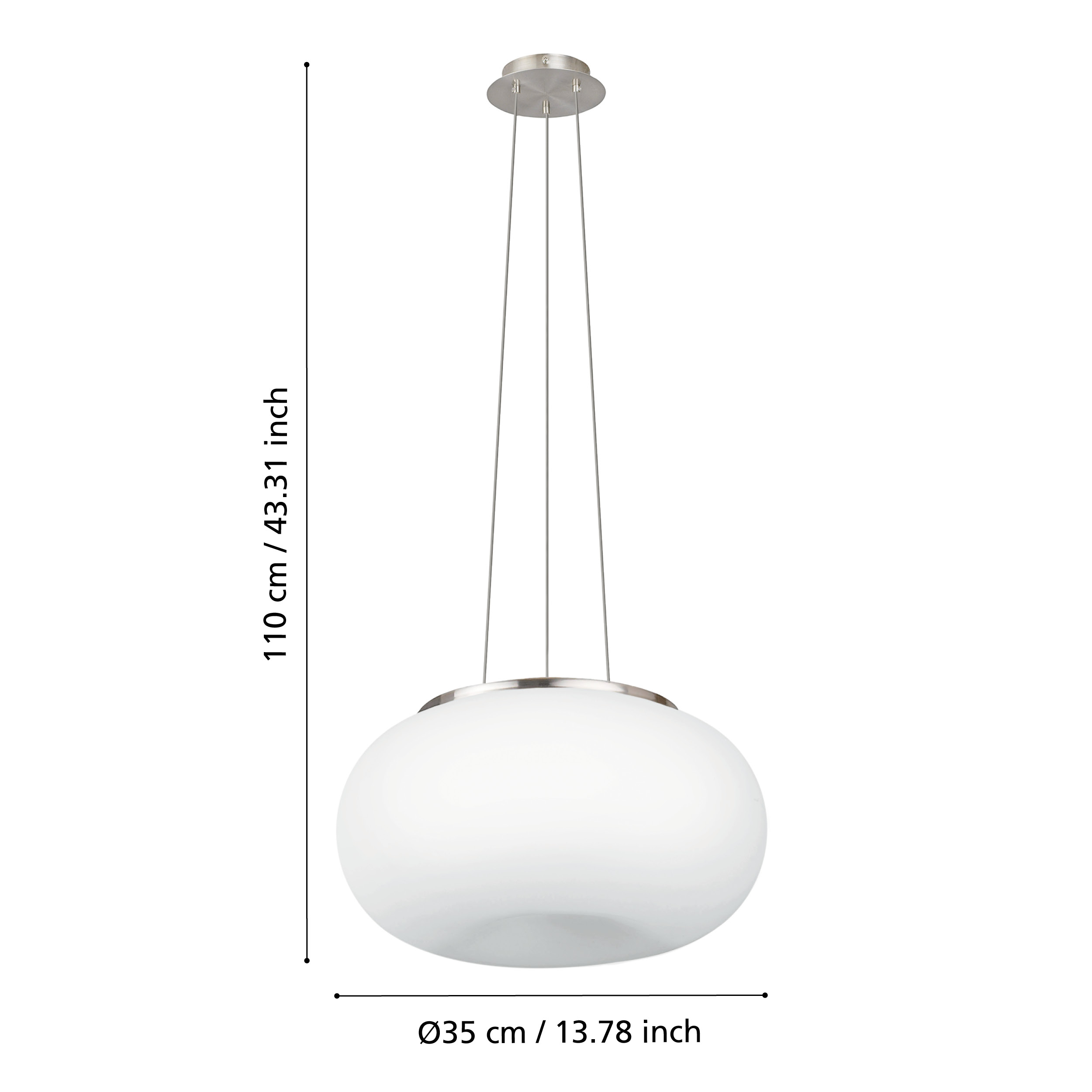 Pendul Optica White & Silver 1xE27 Eglo Ø38CM