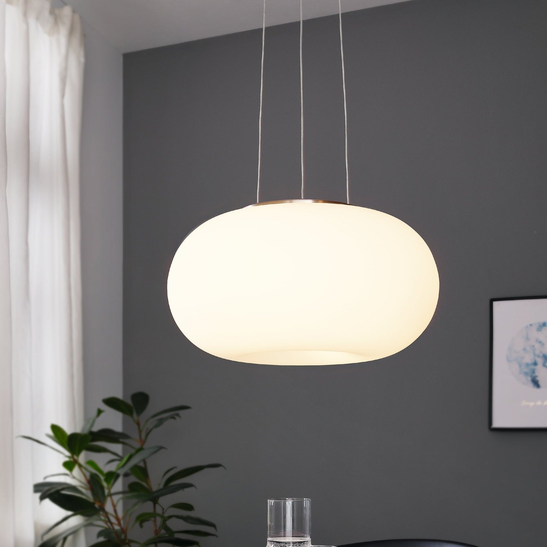 Pendul Optica White & Silver 1xE27 Eglo Ø38CM