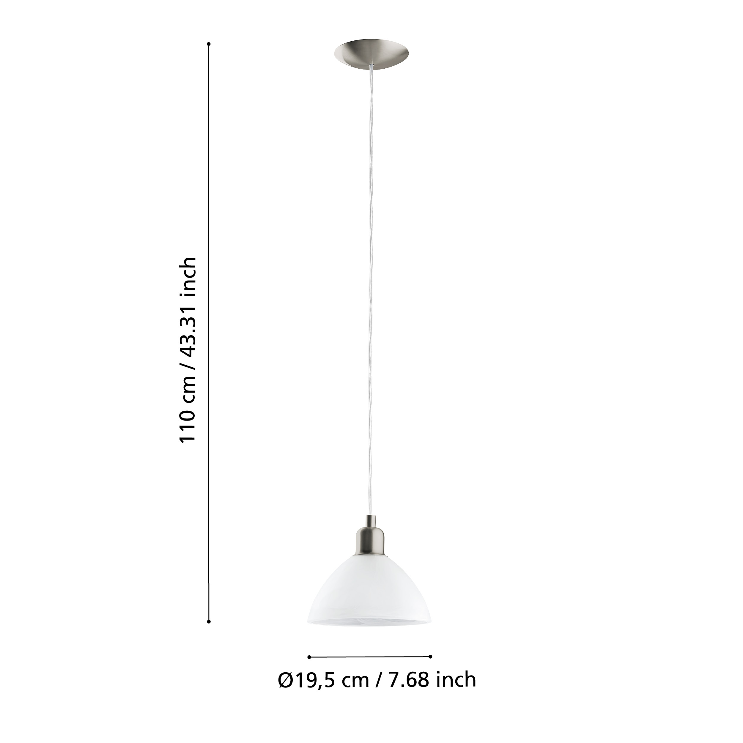 Pendul BRENDA Silver 1xE27 Eglo Ø20CM