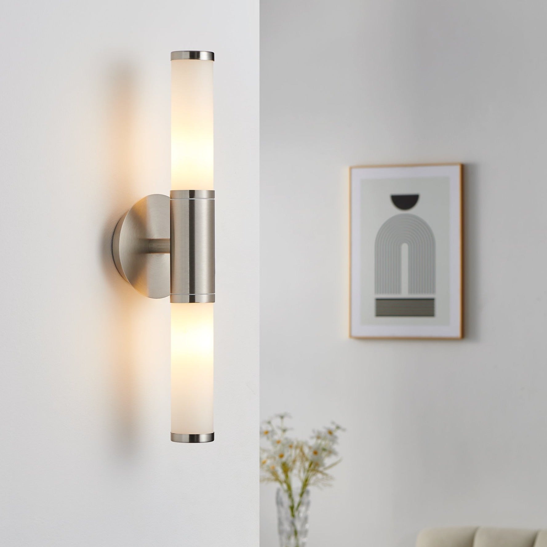 Aplica Perete Palmera Silver & White Eglo IP44