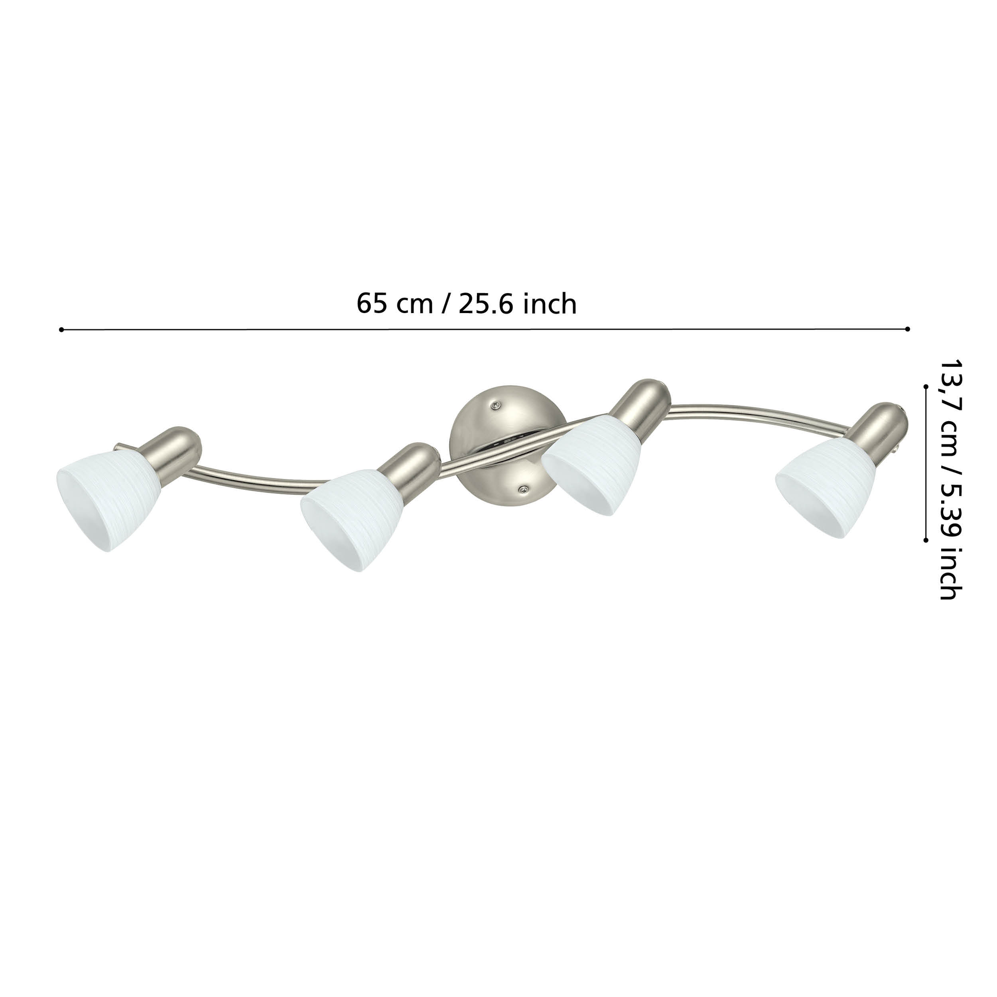 Lustra DAKAR 1 cu 4 Spoturi White & Silver 65CM