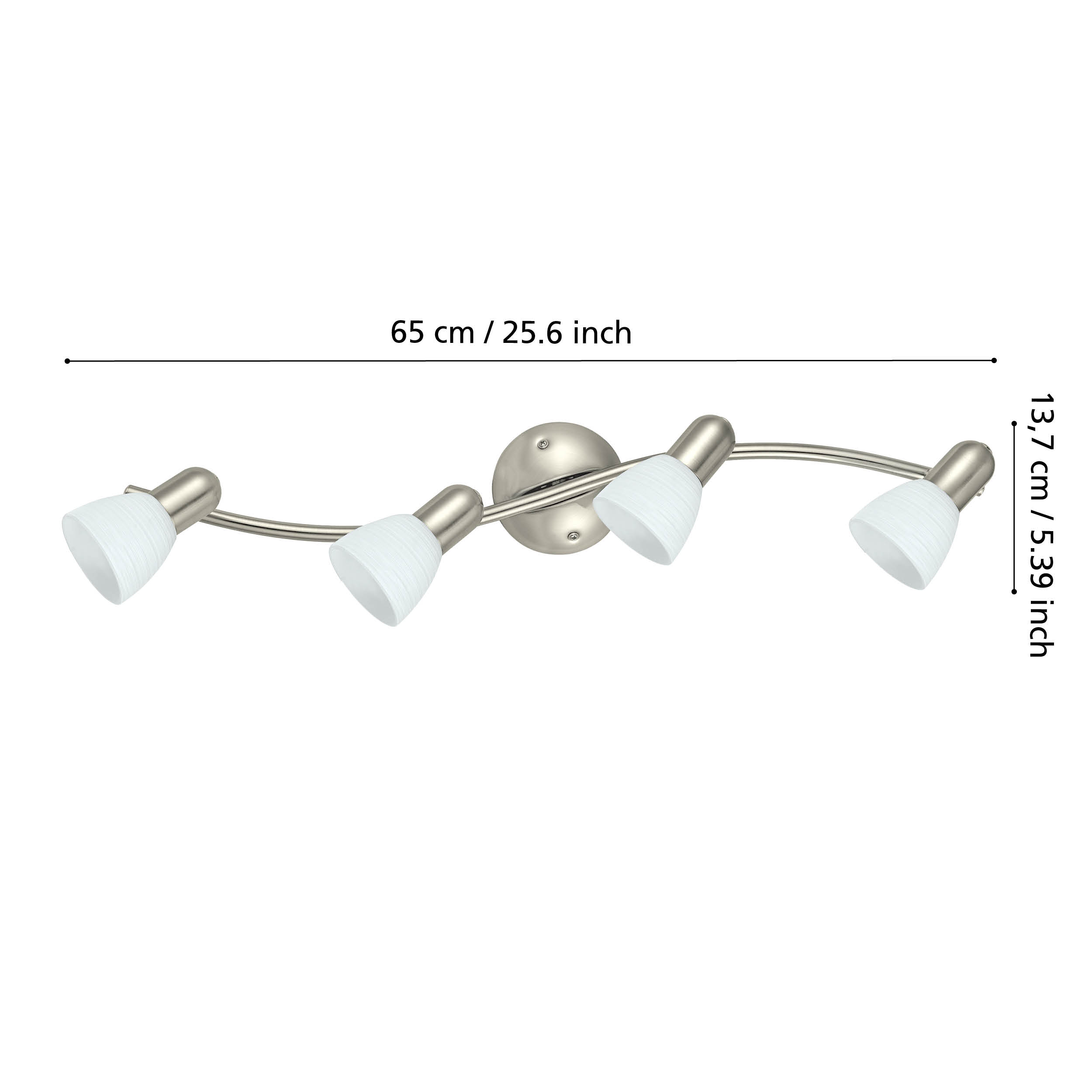 Lustra DAKAR 1 cu 4 Spoturi White & Silver 65CM