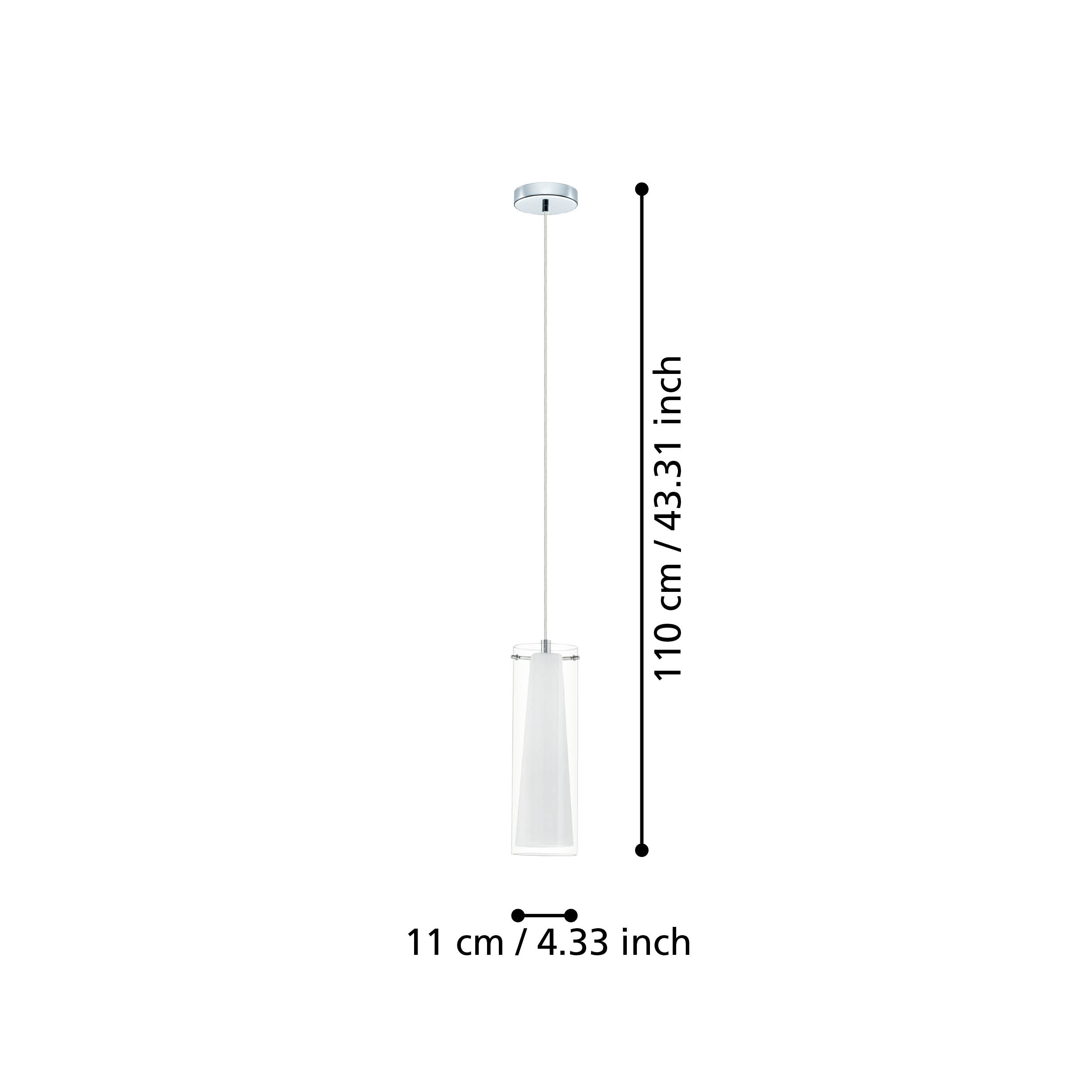 Pendul Pinto White & Silver 1xE27 Eglo Ø11CM