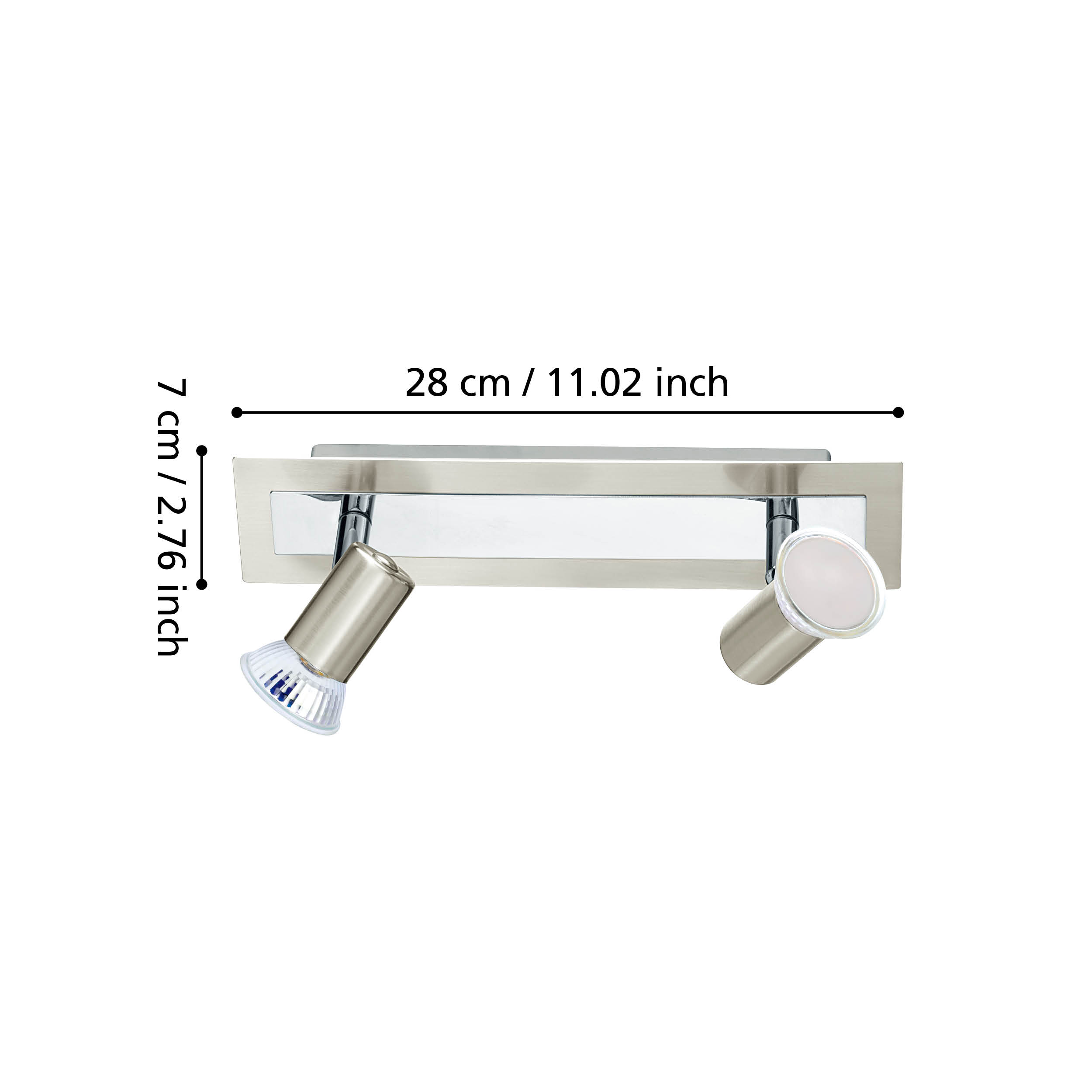 Lustra Rotello Silver cu 2 Spoturi Reglabile