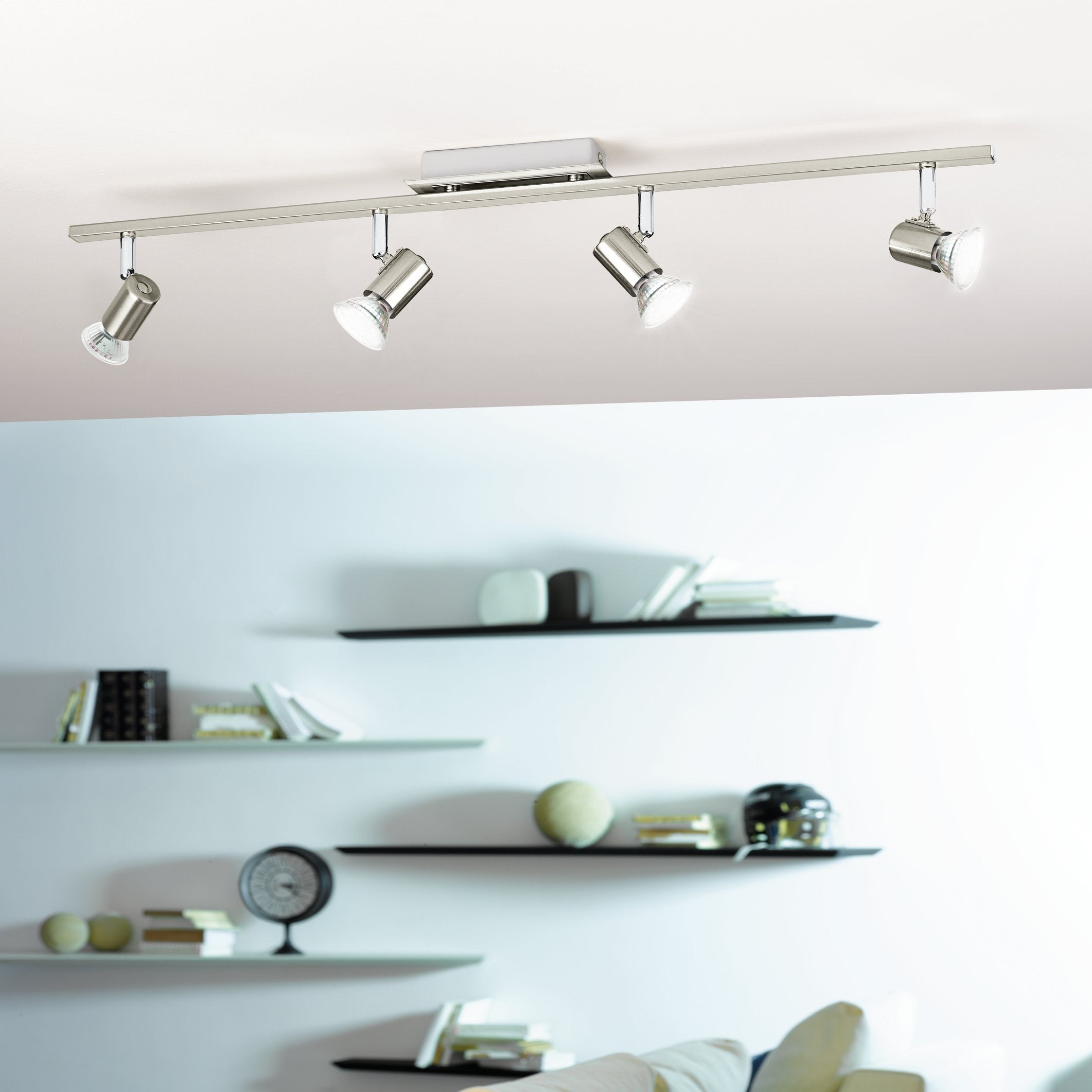 Lustra Cu 4 Spoturi Reglabile Silver ROTTELO 78CM