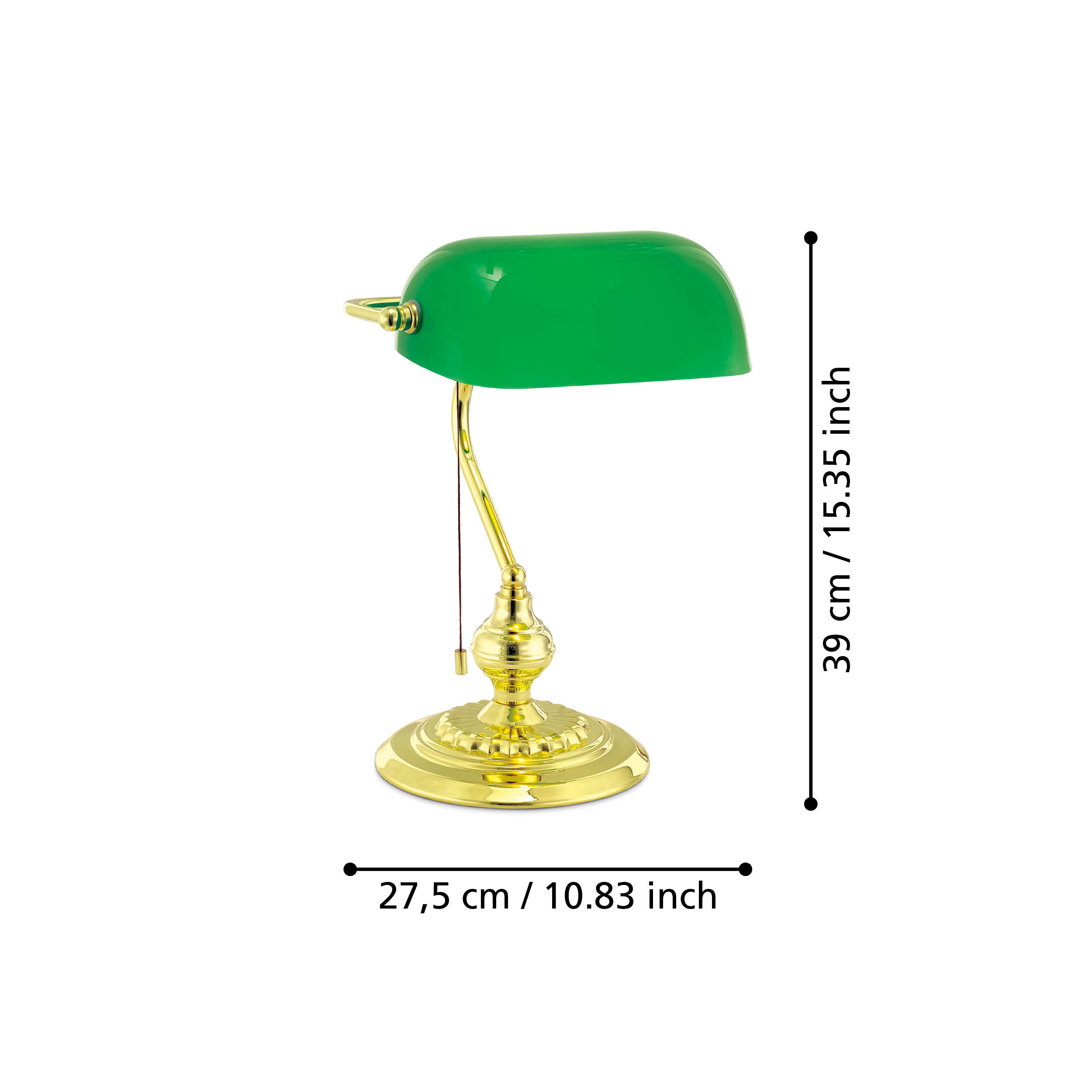 Veioza Decorativa Banker Green & Gold 39CM