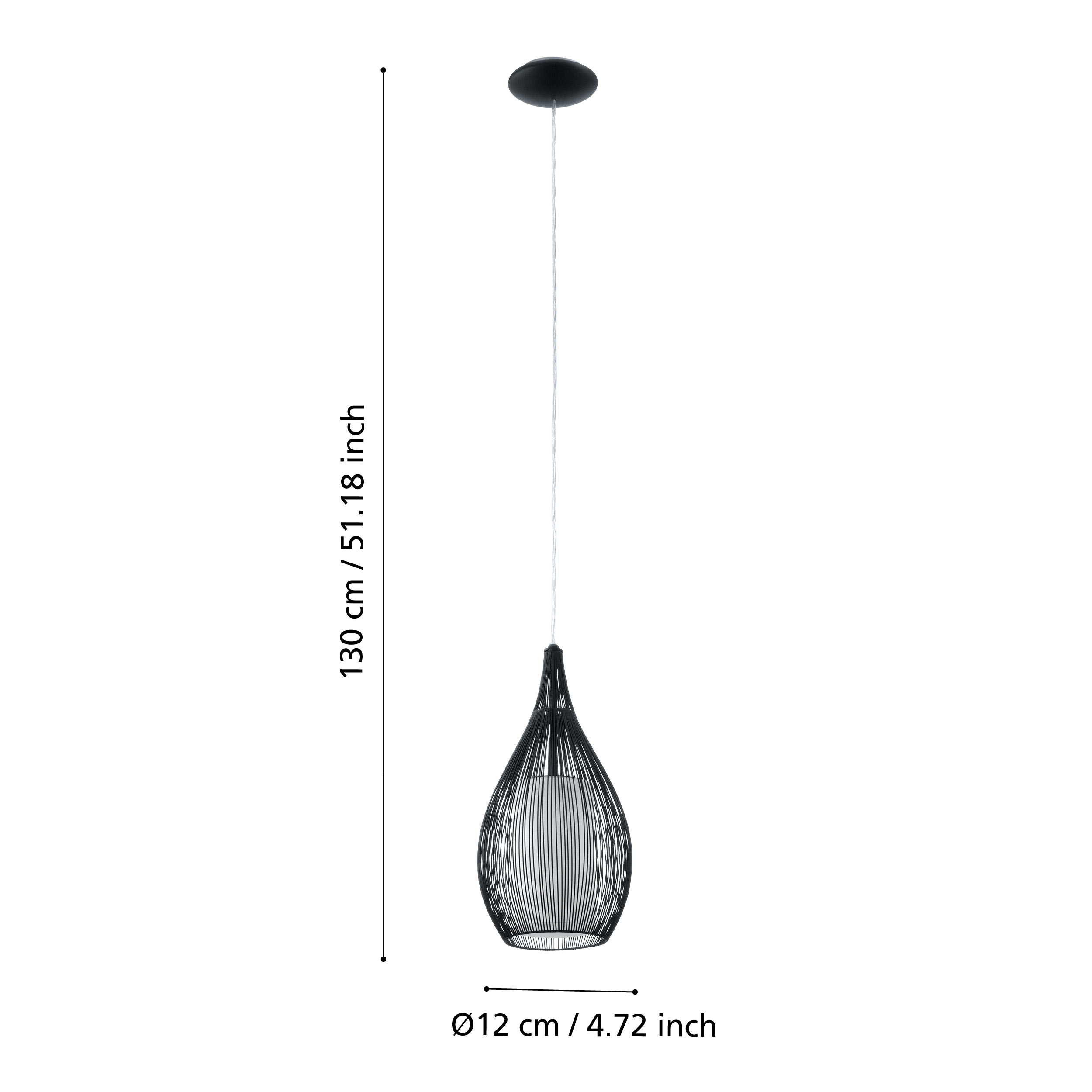 Pendul RAZONI Black 1xE27 Eglo Ø19CM Resigilat R2