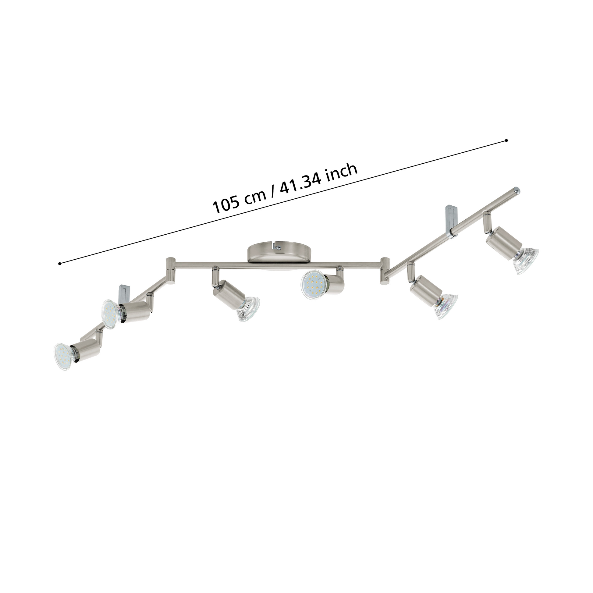Lustra BUZZ-LED Reglabila Argintie 105cm