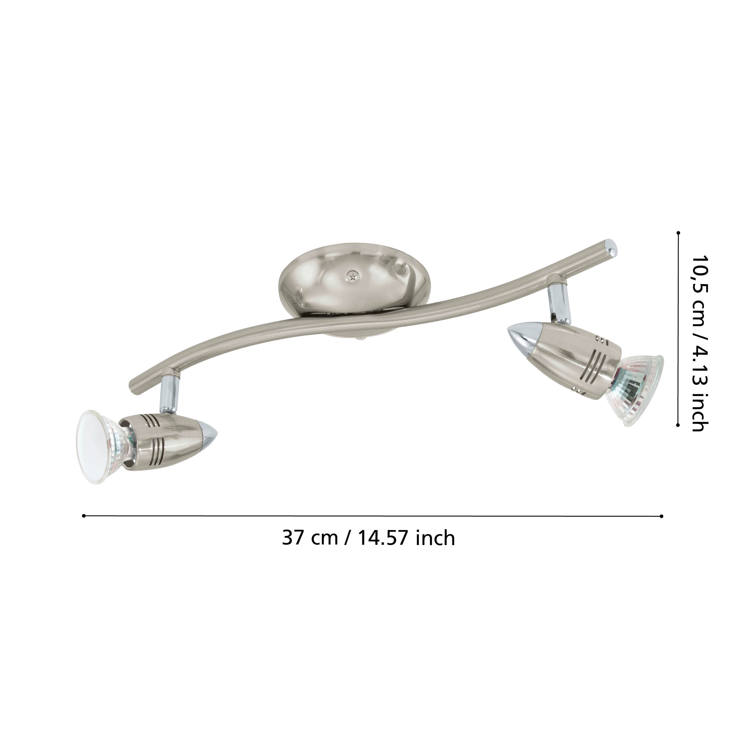Lustra Magnum-Led Silver cu 2 Spoturi Reglabile