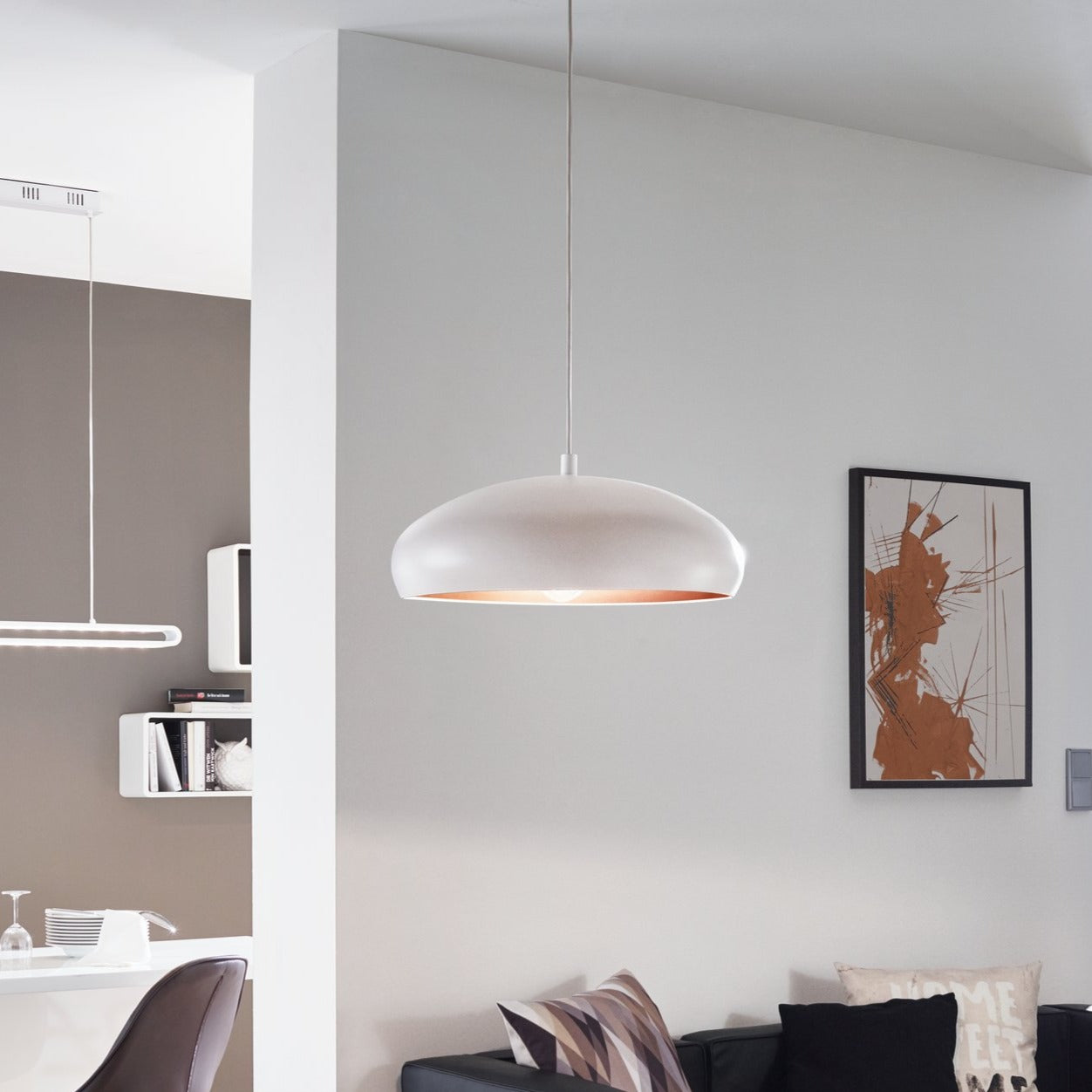 Pendul Vintage MOGANO 1 White & Gold 110CM Eglo