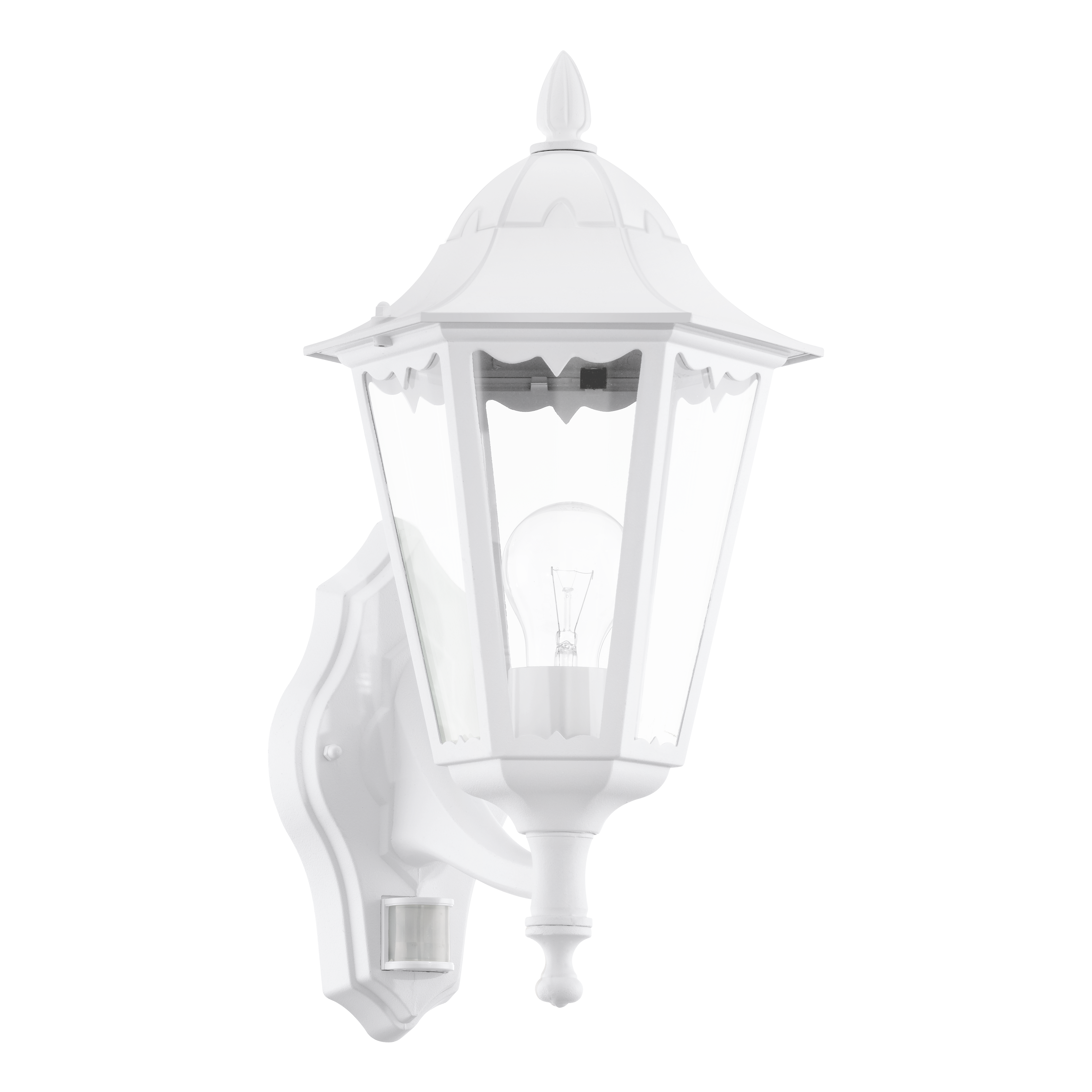 Aplica Exterior Tip Felinar cu Senzor NAVEDO White ALBA / APLICA PERETE Wall Light Fixtures