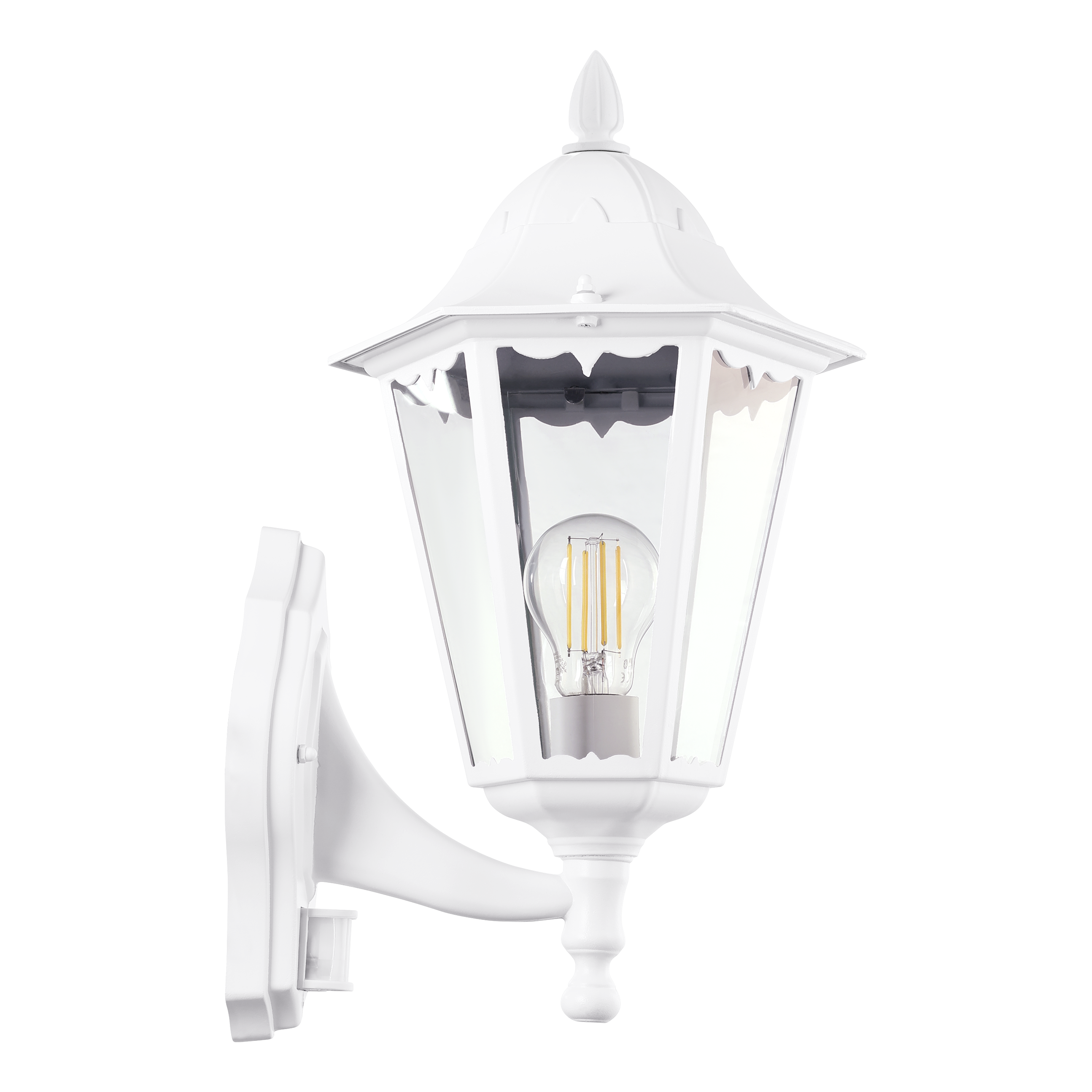 Aplica Exterior Tip Felinar cu Senzor NAVEDO White ALBA / APLICA PERETE Wall Light Fixtures