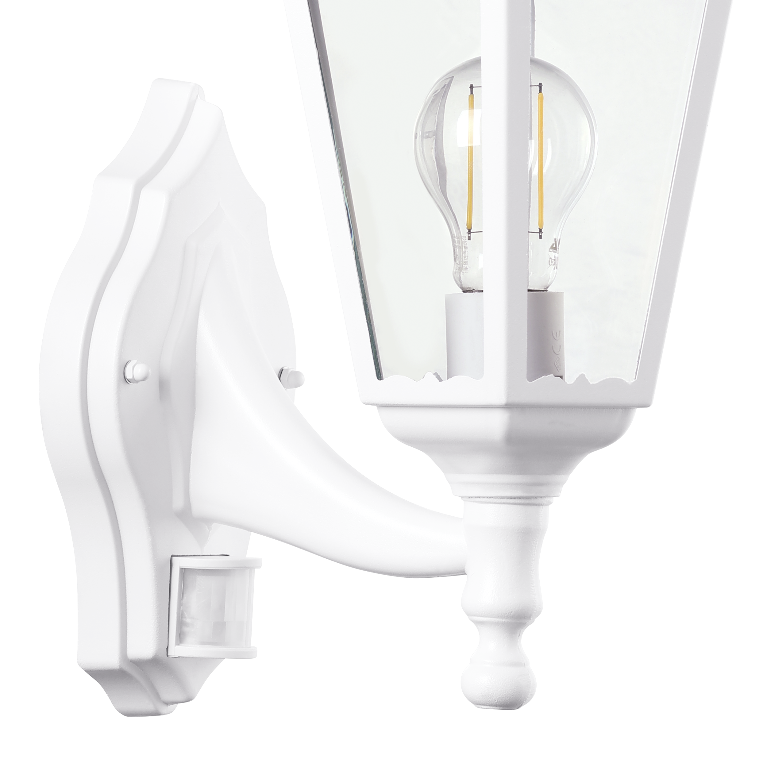 Aplica Exterior Tip Felinar cu Senzor NAVEDO White ALBA / APLICA PERETE Wall Light Fixtures
