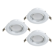 Set 3 Spoturi PENETO EGLO / Rotund / Alb / ⌀87mm / Incastrabil