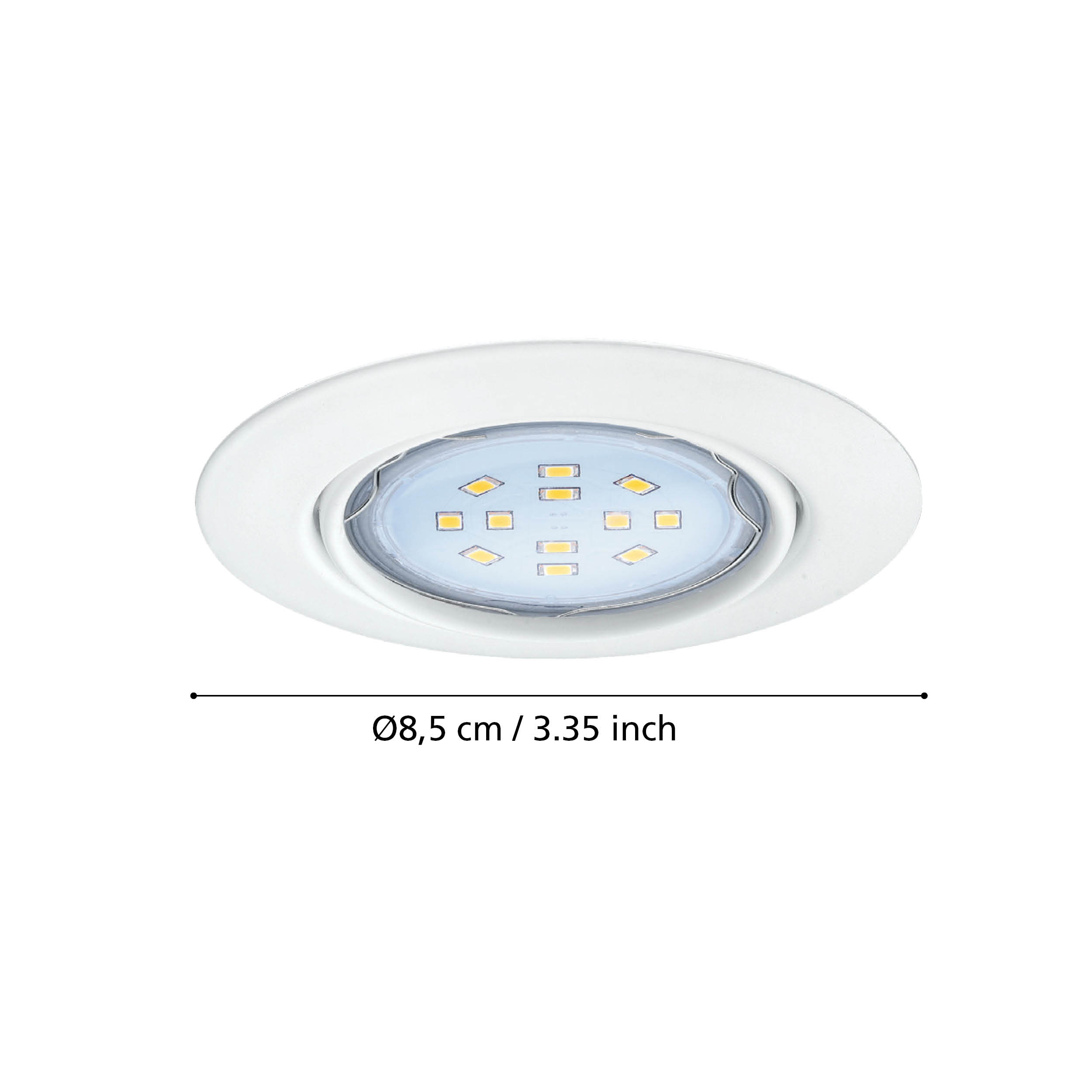 Set 3 Spoturi PENETO EGLO / Rotund / Alb / ⌀87mm / Incastrabil