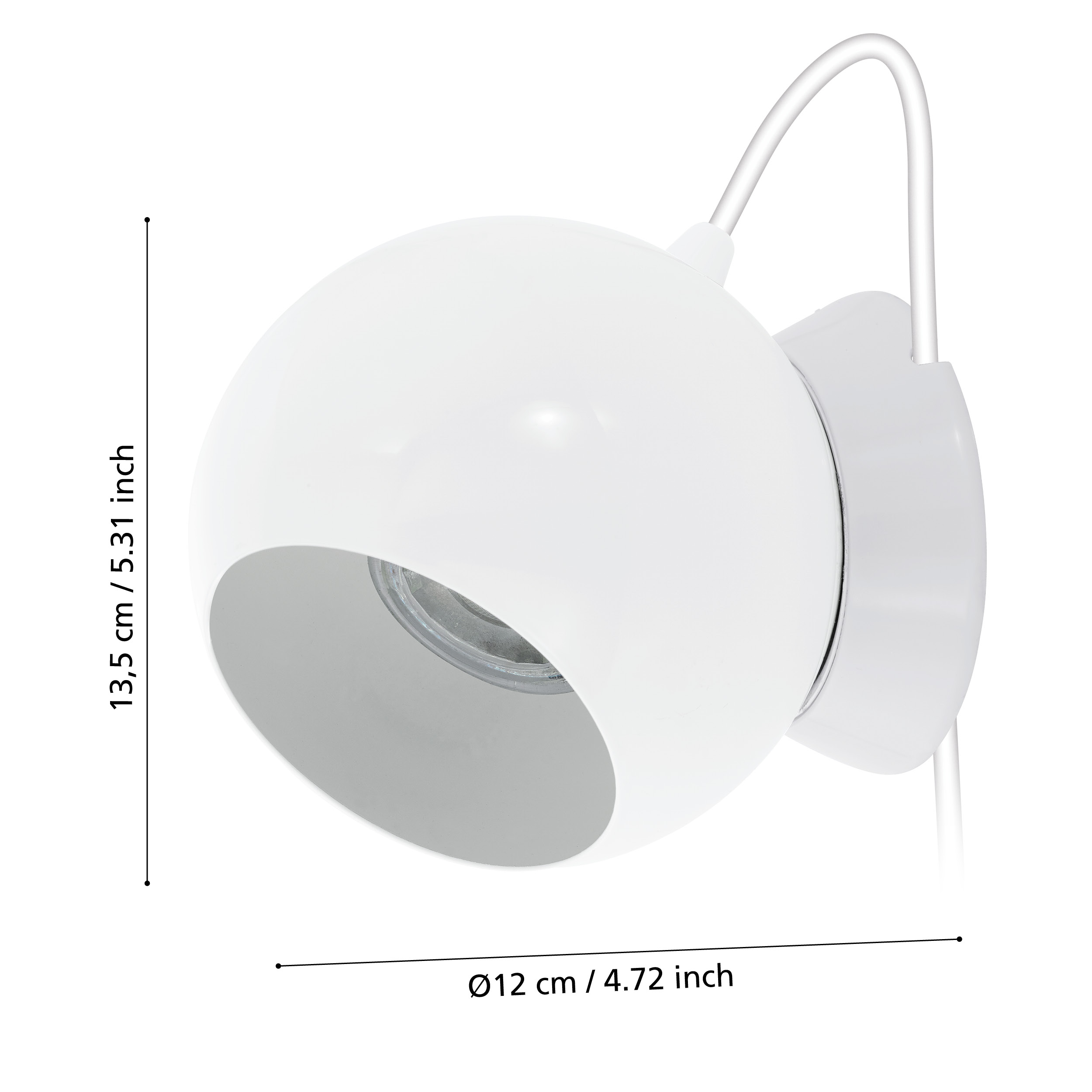 Veioza Decorativa Petto 1 White 14CM Eglo Resigilat R2