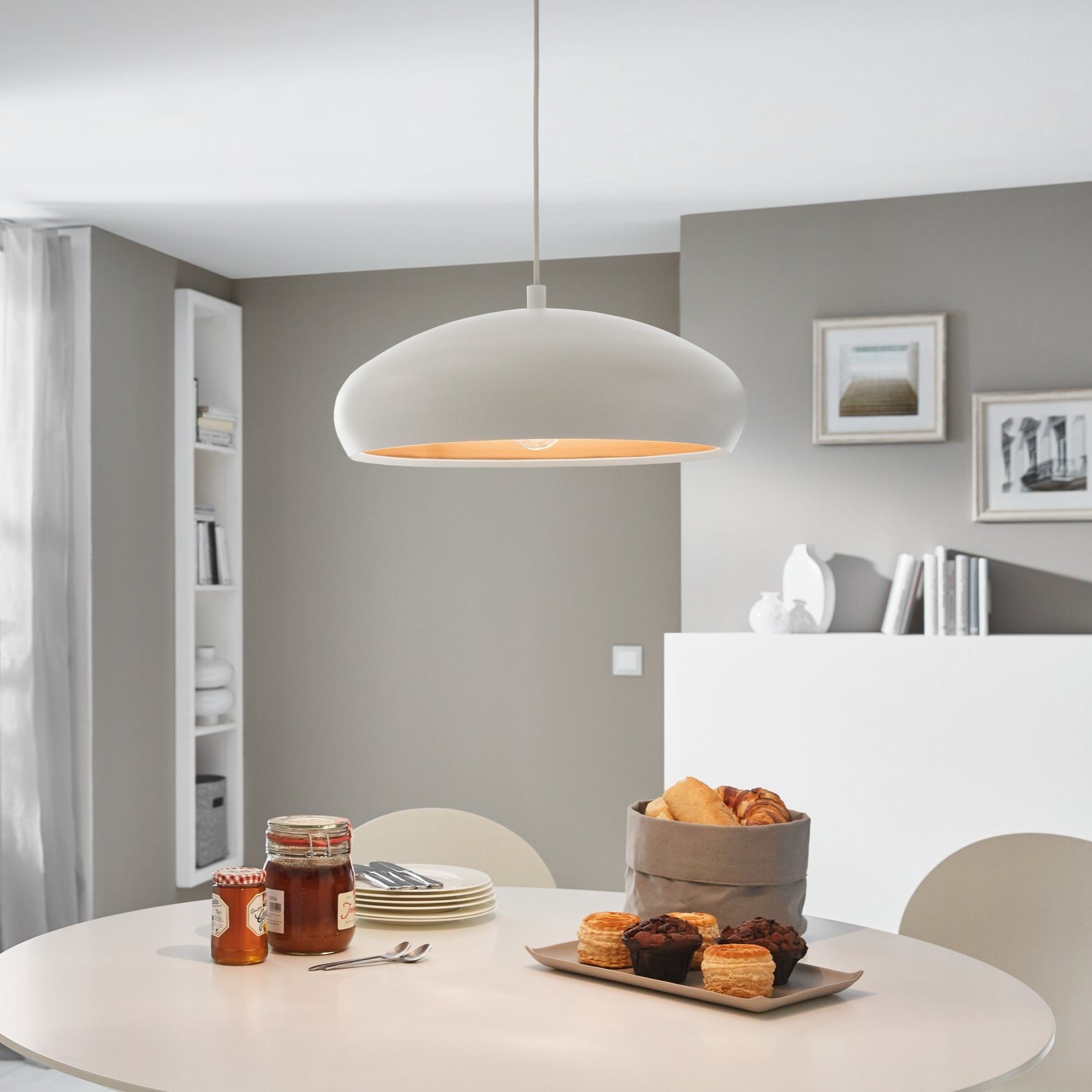 Pendul Vintage MOGANO 1 White & Gold 110CM Eglo