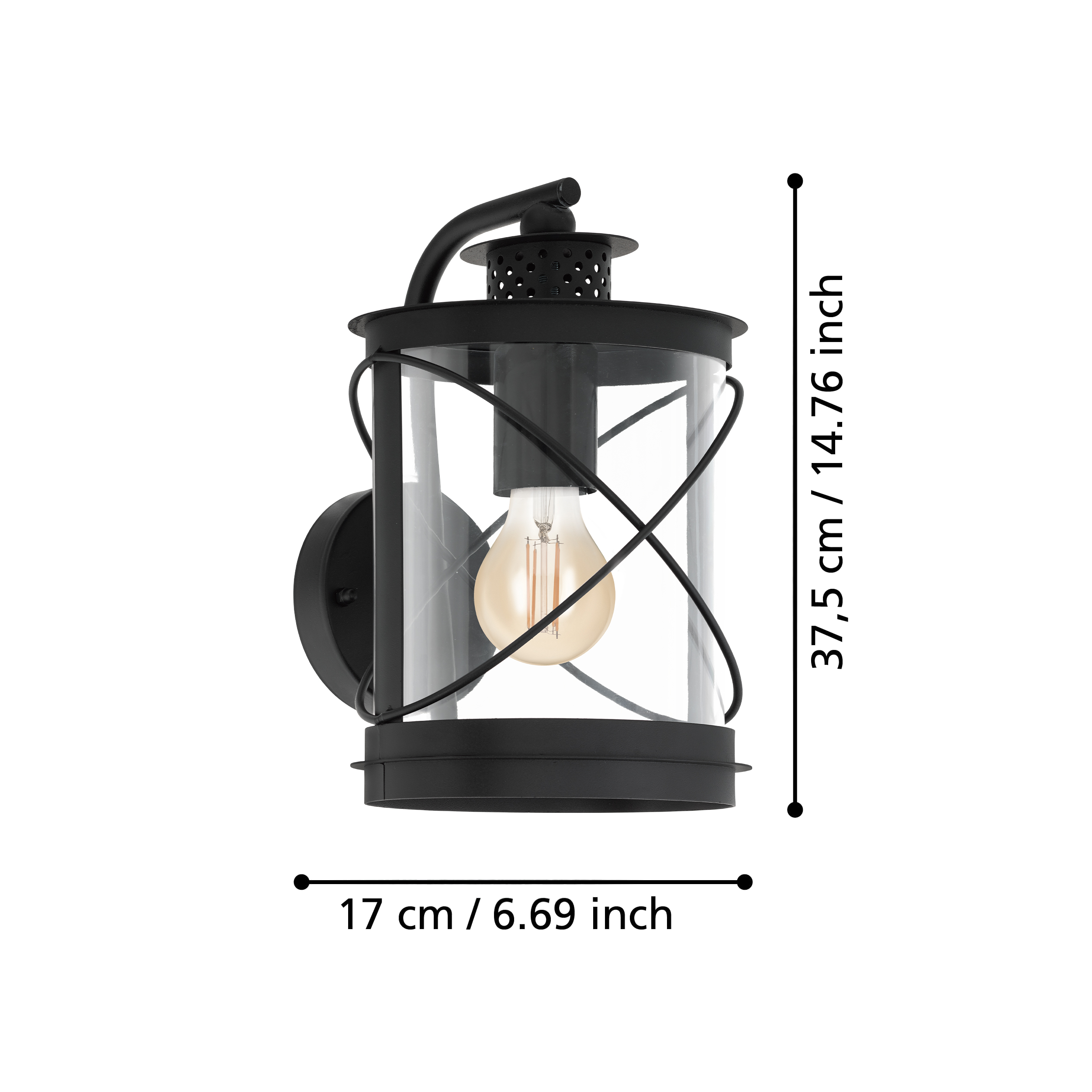 Aplica Exterior Tip Felinar HILBURN Black NEAGRA / APLICA PERETE Wall Light Fixtures