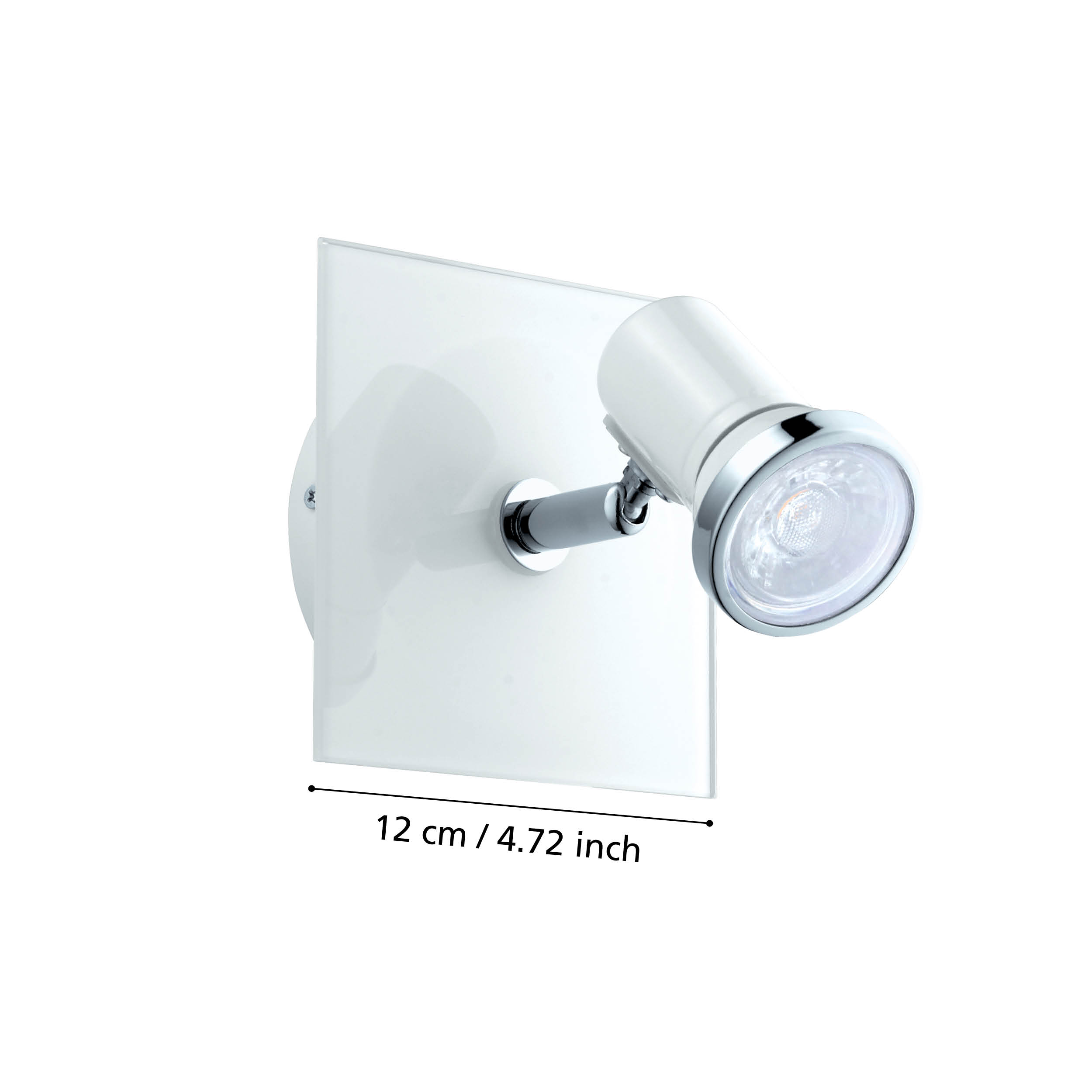 Aplica Tip Spot Reglabil TAMARA 1 IP44 White & Silver 12CM Eglo