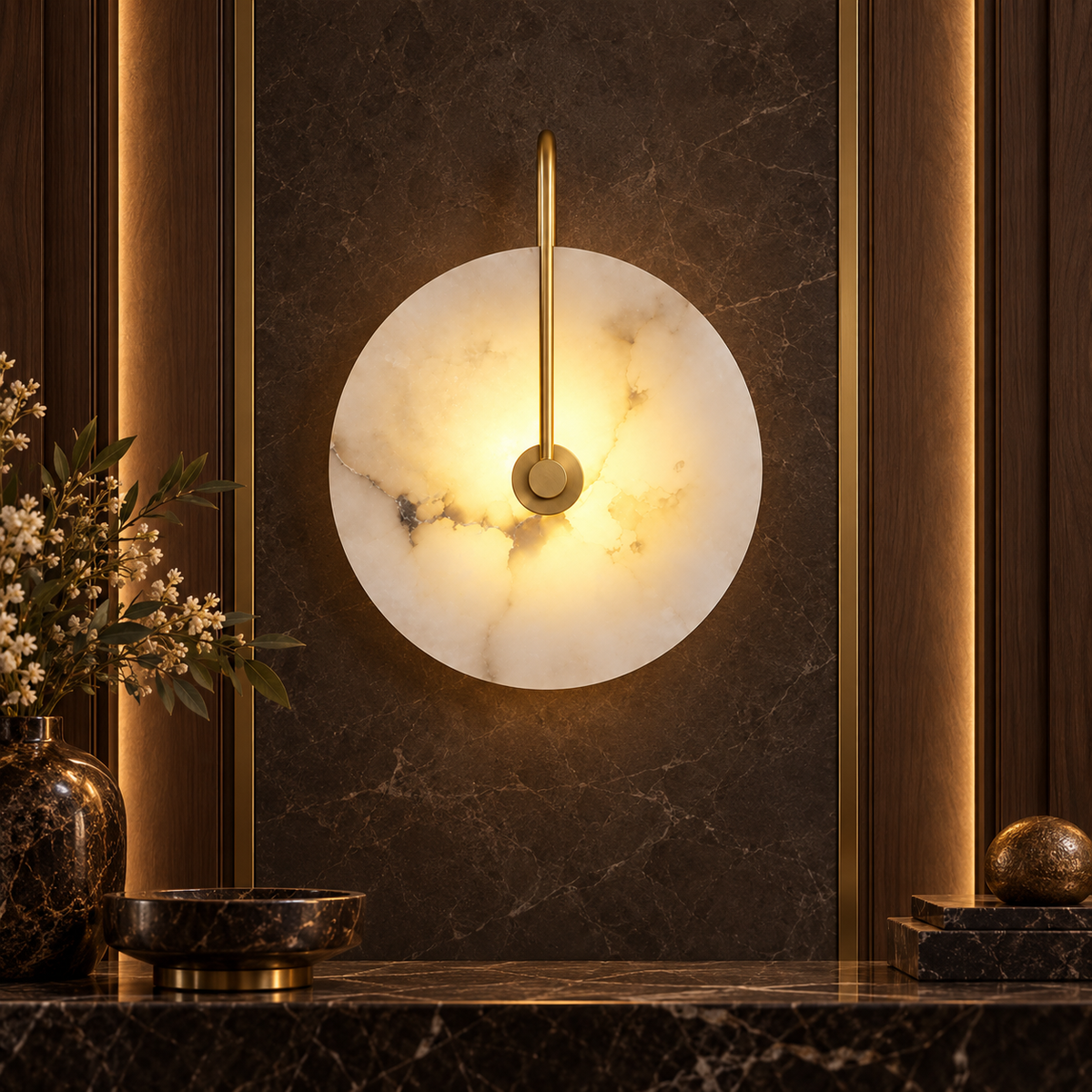 Aplica LED Trembo Gold cu 3 Tipuri de Lumina ⌀25CM